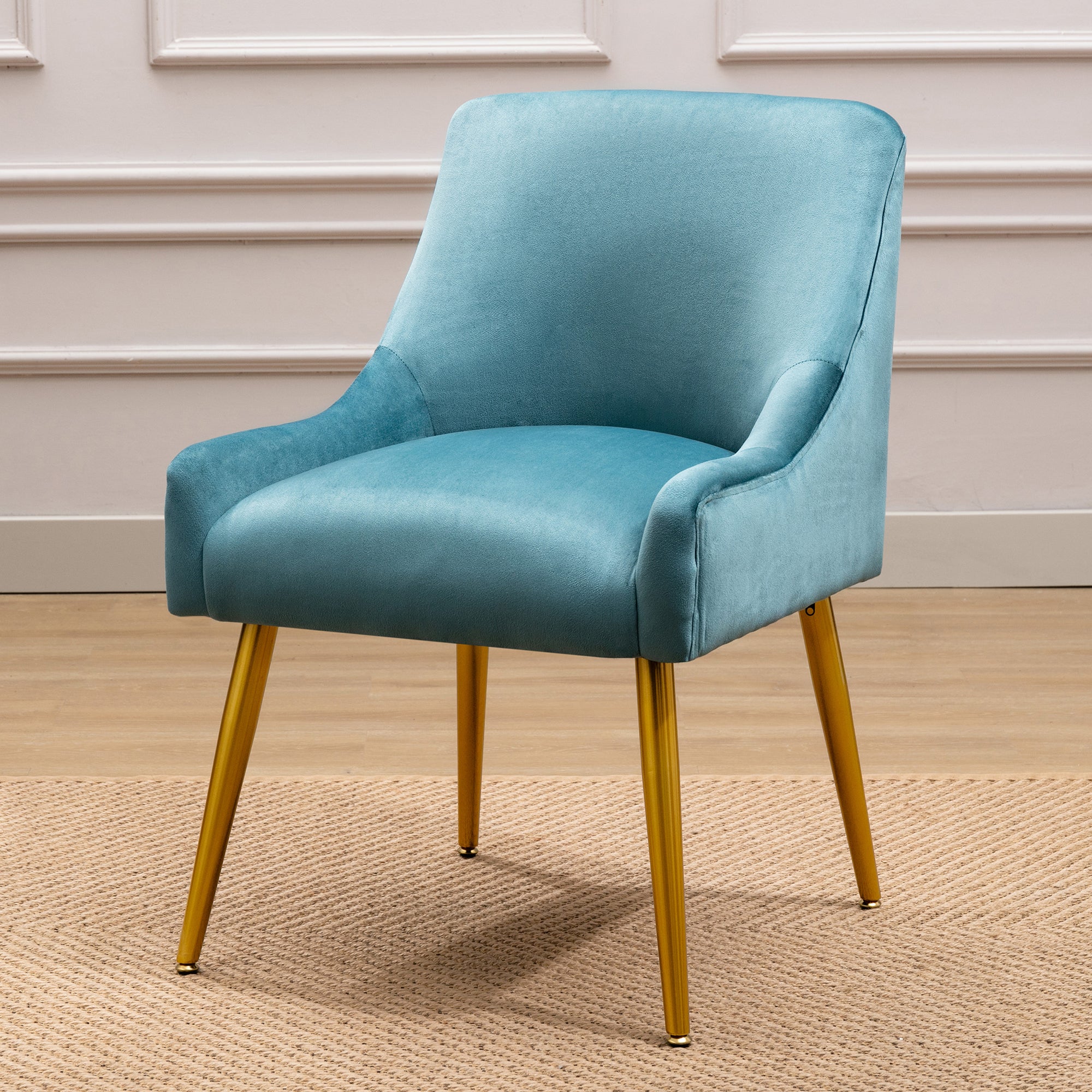 22" Wide Velvet Side Chair with Adjustable Feet