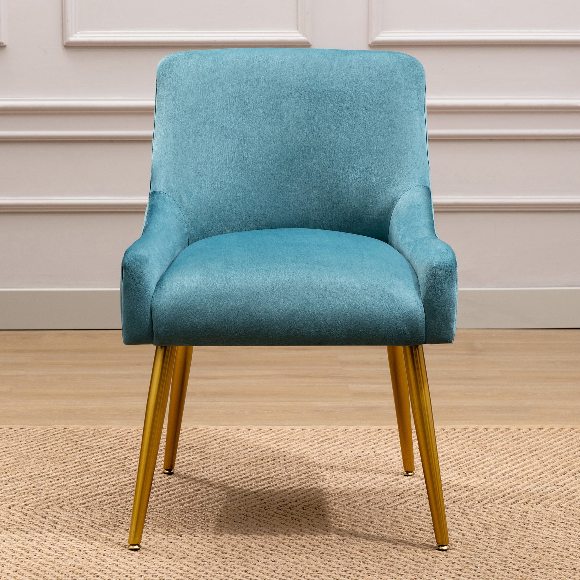 22" Wide Velvet Side Chair with Adjustable Feet