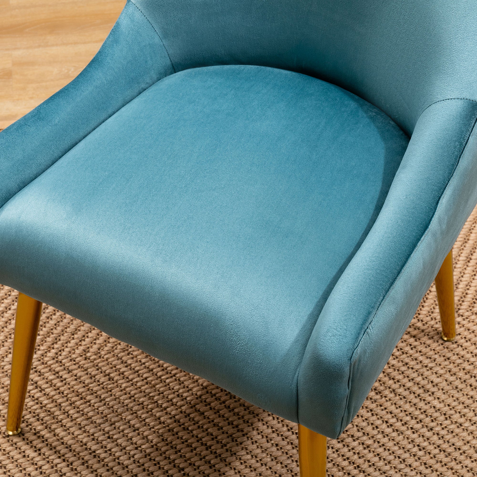 22" Wide Velvet Side Chair with Adjustable Feet