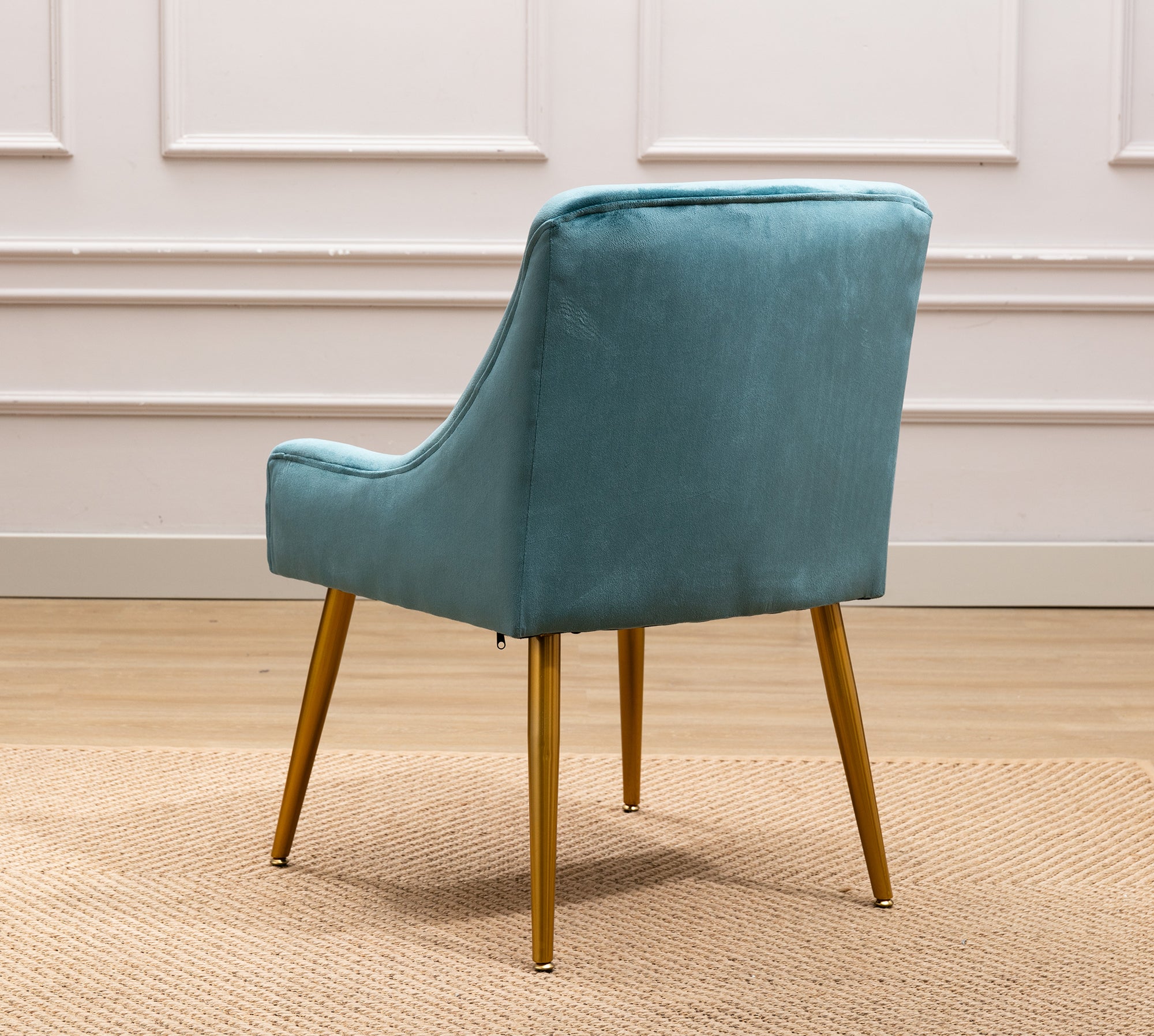 22" Wide Velvet Side Chair with Adjustable Feet