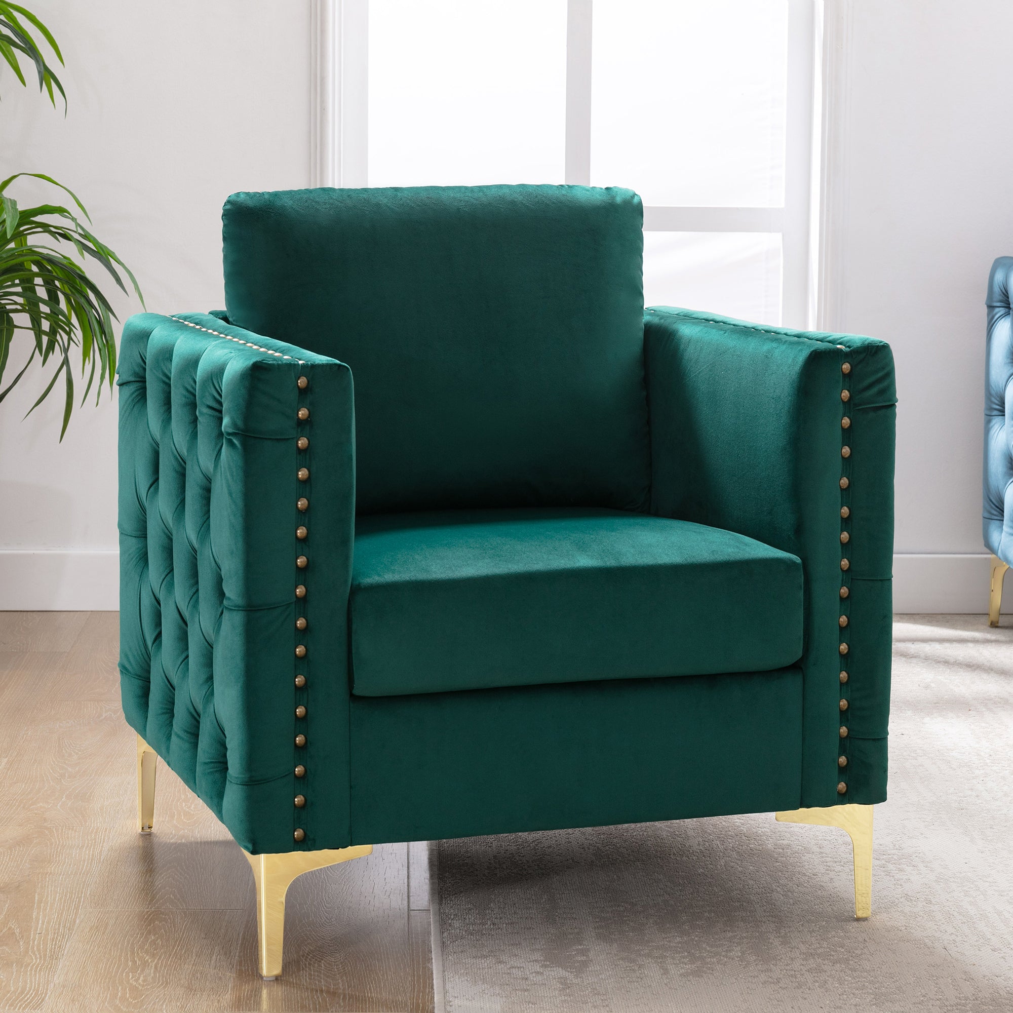 28" Wide Tufted Velvet Club Chair