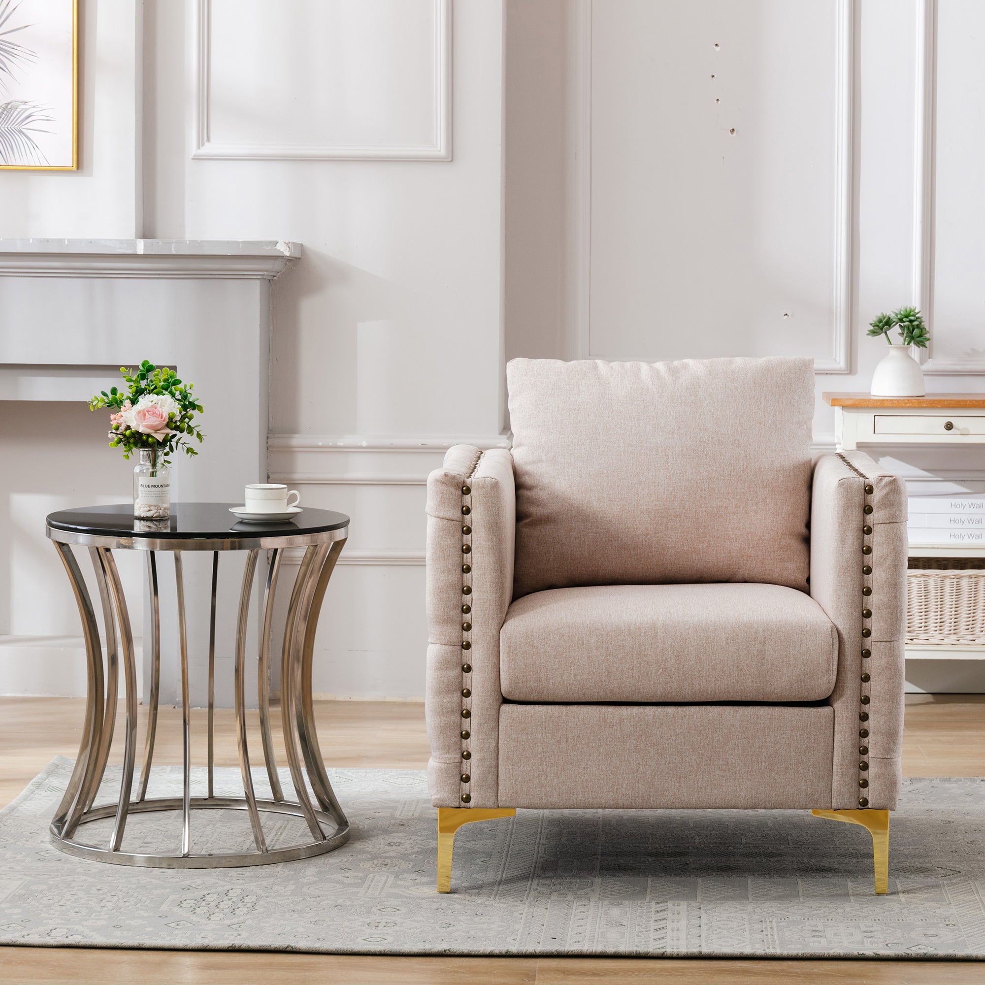 28" Wide Tufted Velvet Club Chair