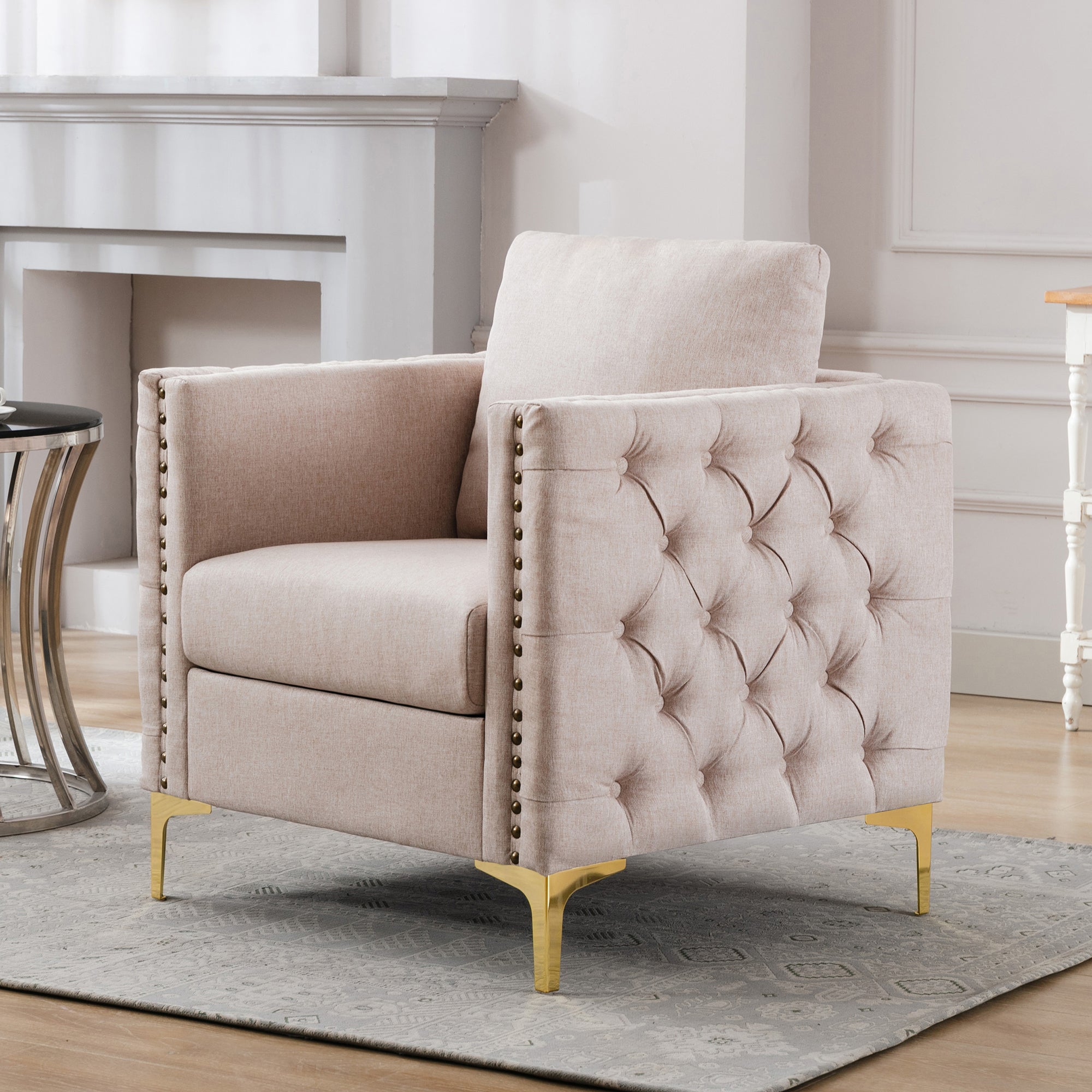 28" Wide Tufted Velvet Club Chair