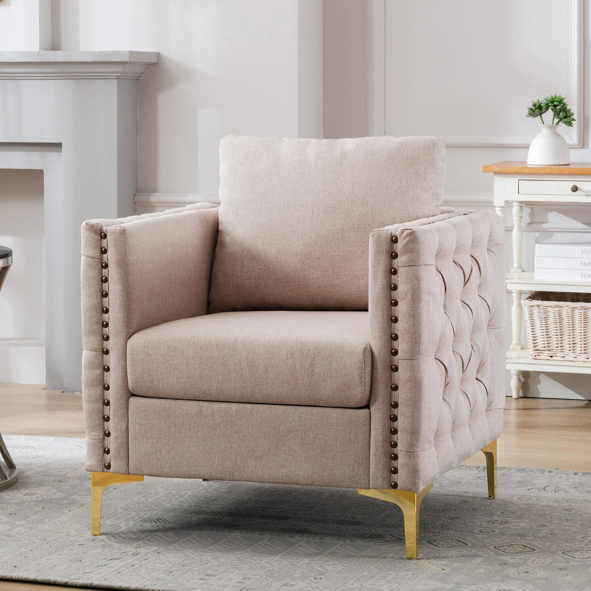 28" Wide Tufted Velvet Club Chair