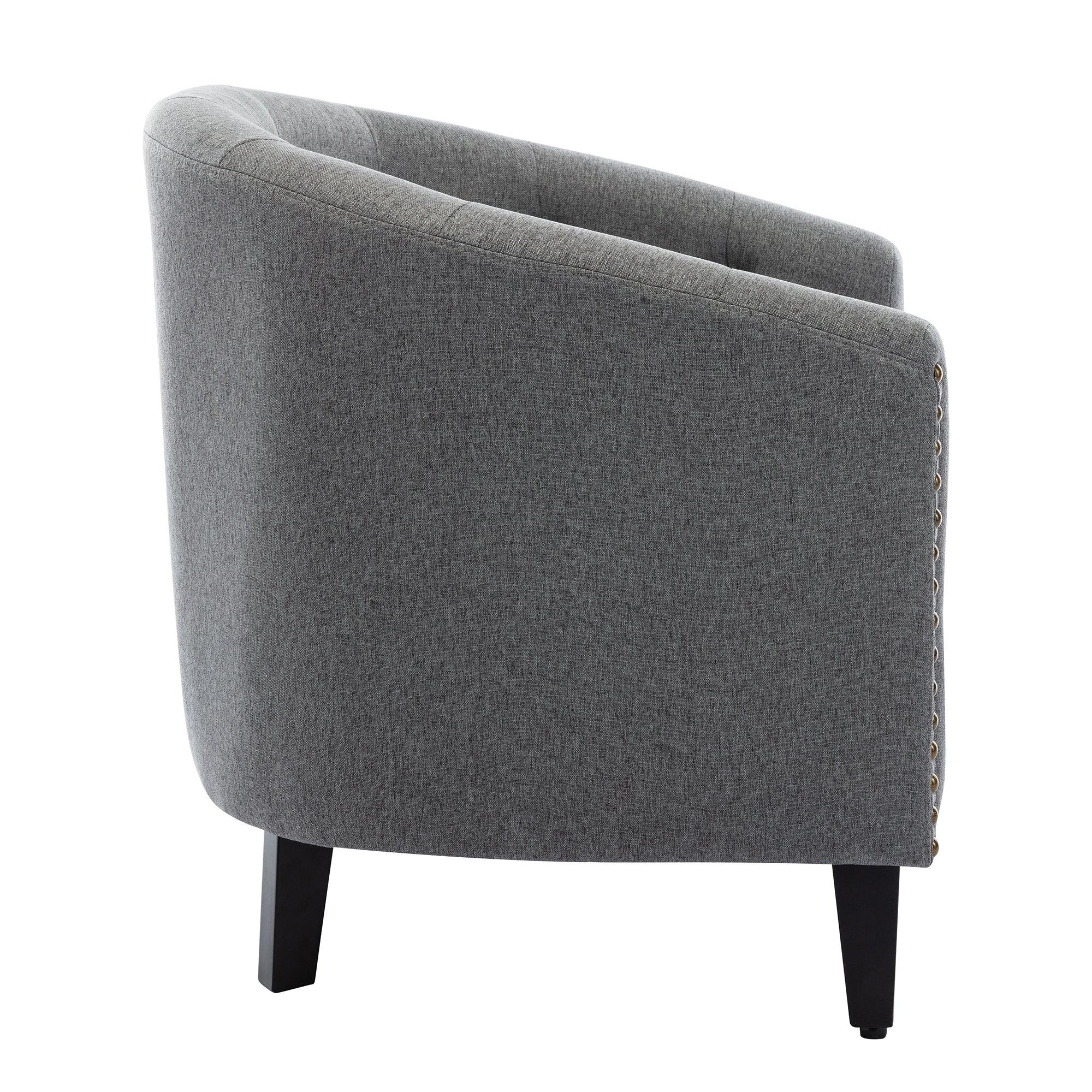 28" Wide Tufted Barrel Chair with Wood Legs