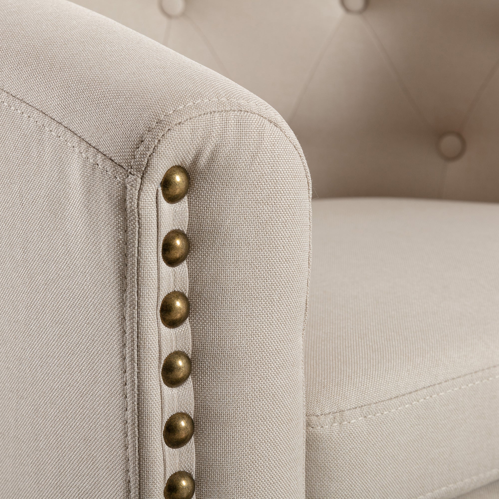 28" Wide Tufted Barrel Chair with Wood Legs