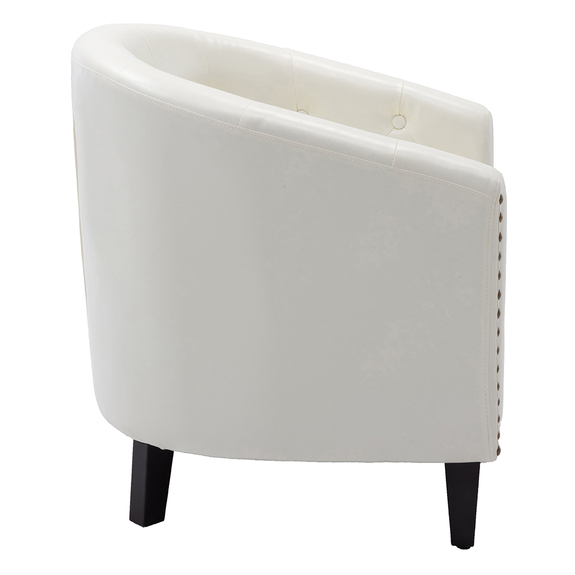 28" Wide Tufted Barrel Chair with Wood Legs