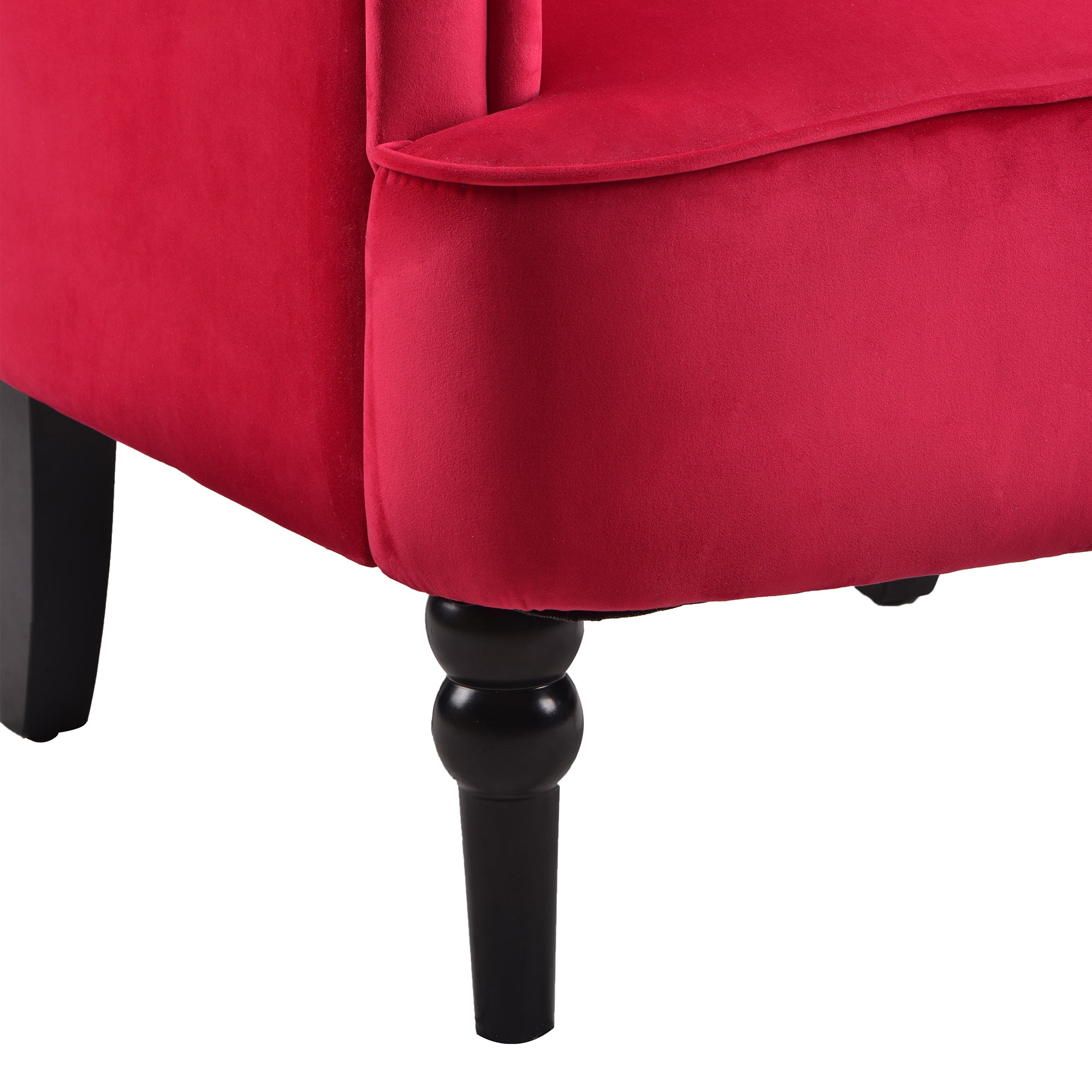26" Wide Tufted Velvet Club Chair with Wood Legs