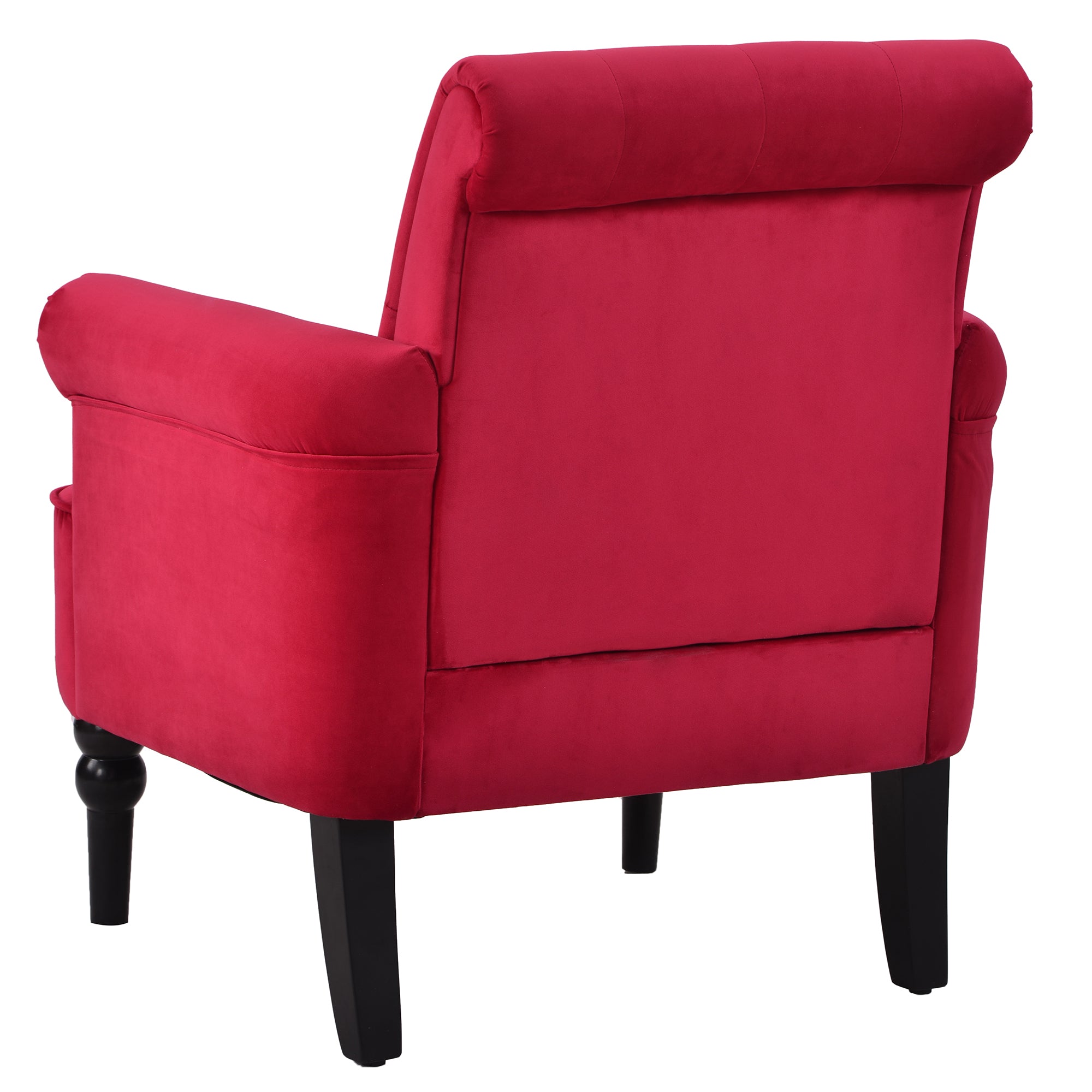 26" Wide Tufted Velvet Club Chair with Wood Legs
