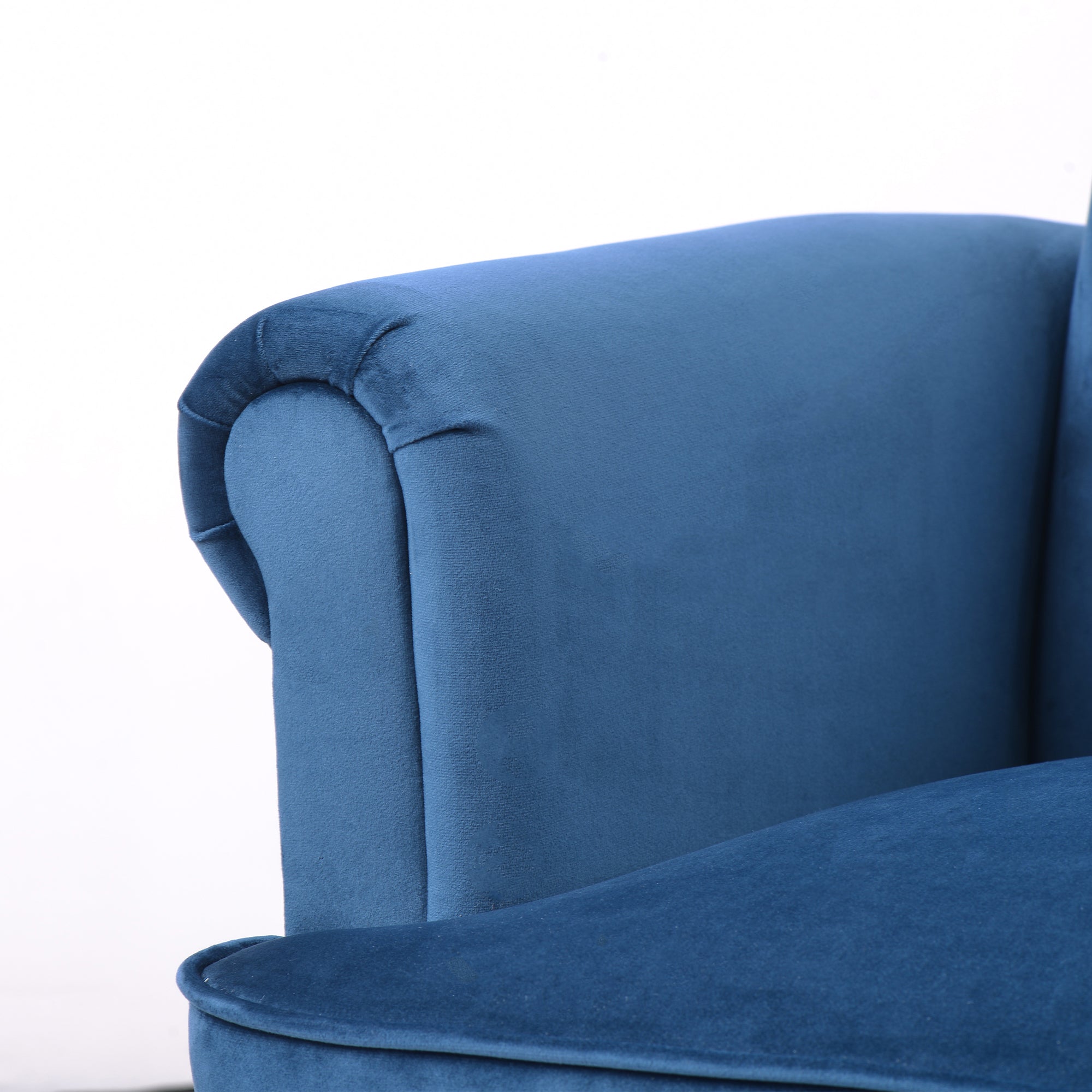 26" Wide Tufted Velvet Club Chair with Wood Legs