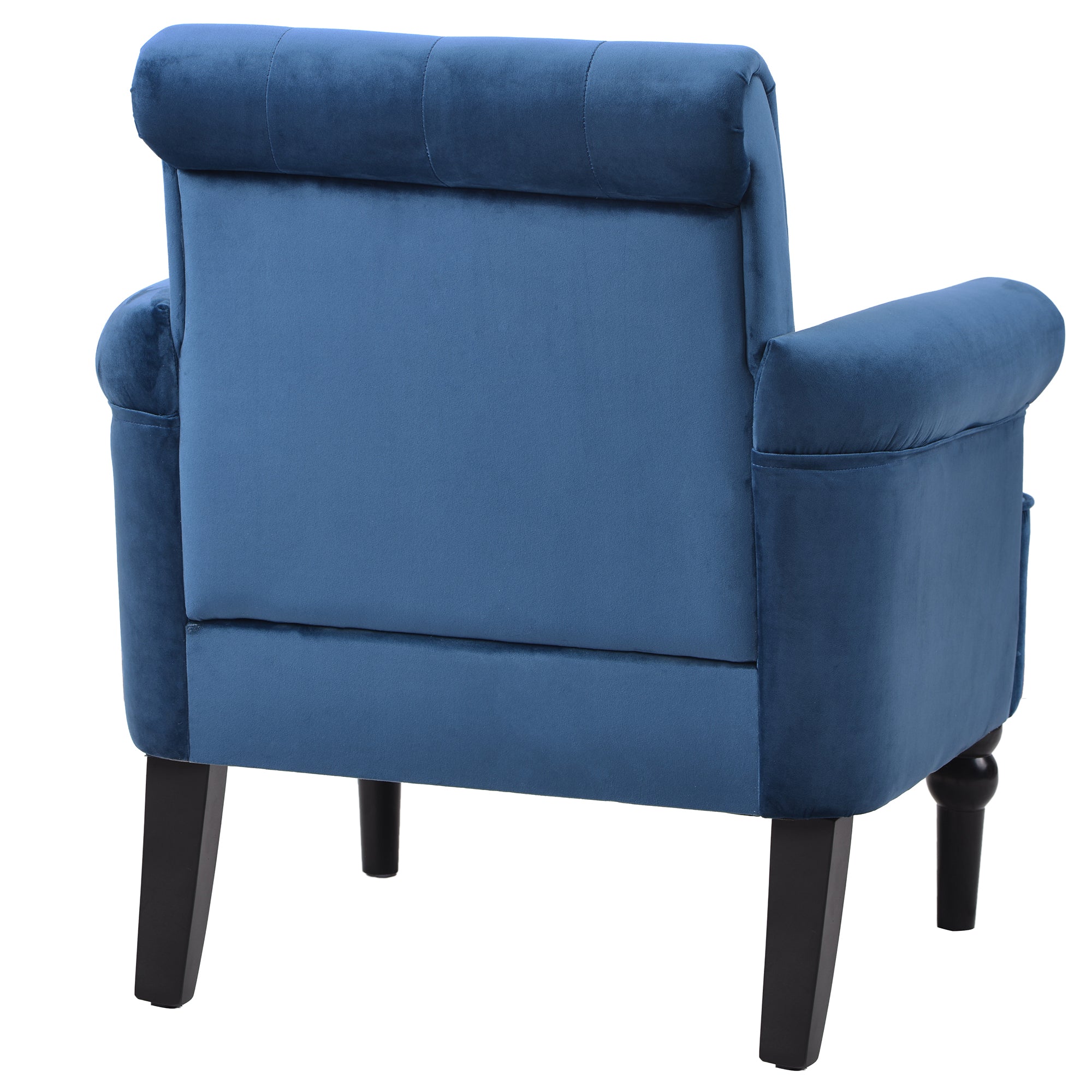 26" Wide Tufted Velvet Club Chair with Wood Legs