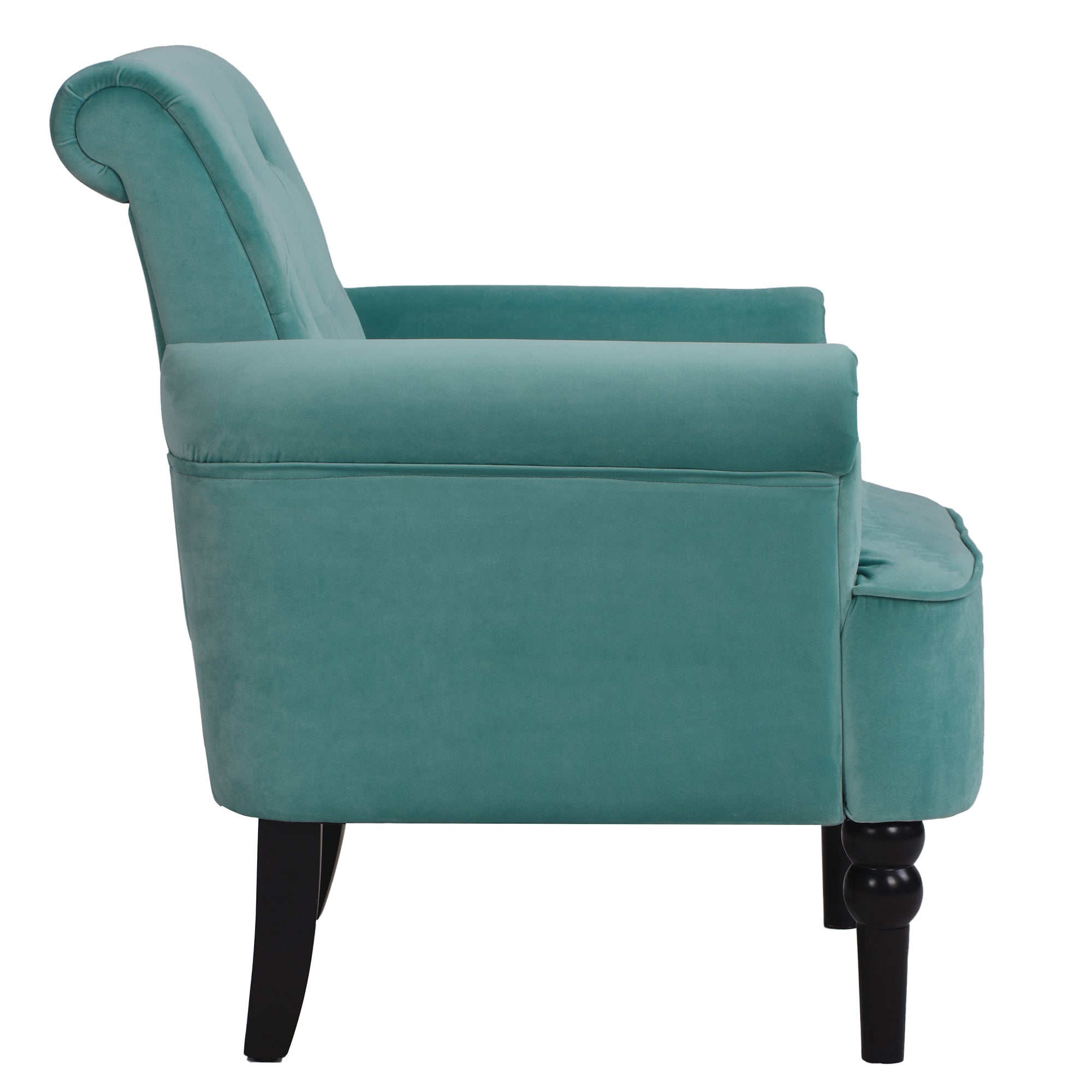 26" Wide Tufted Velvet Club Chair with Wood Legs