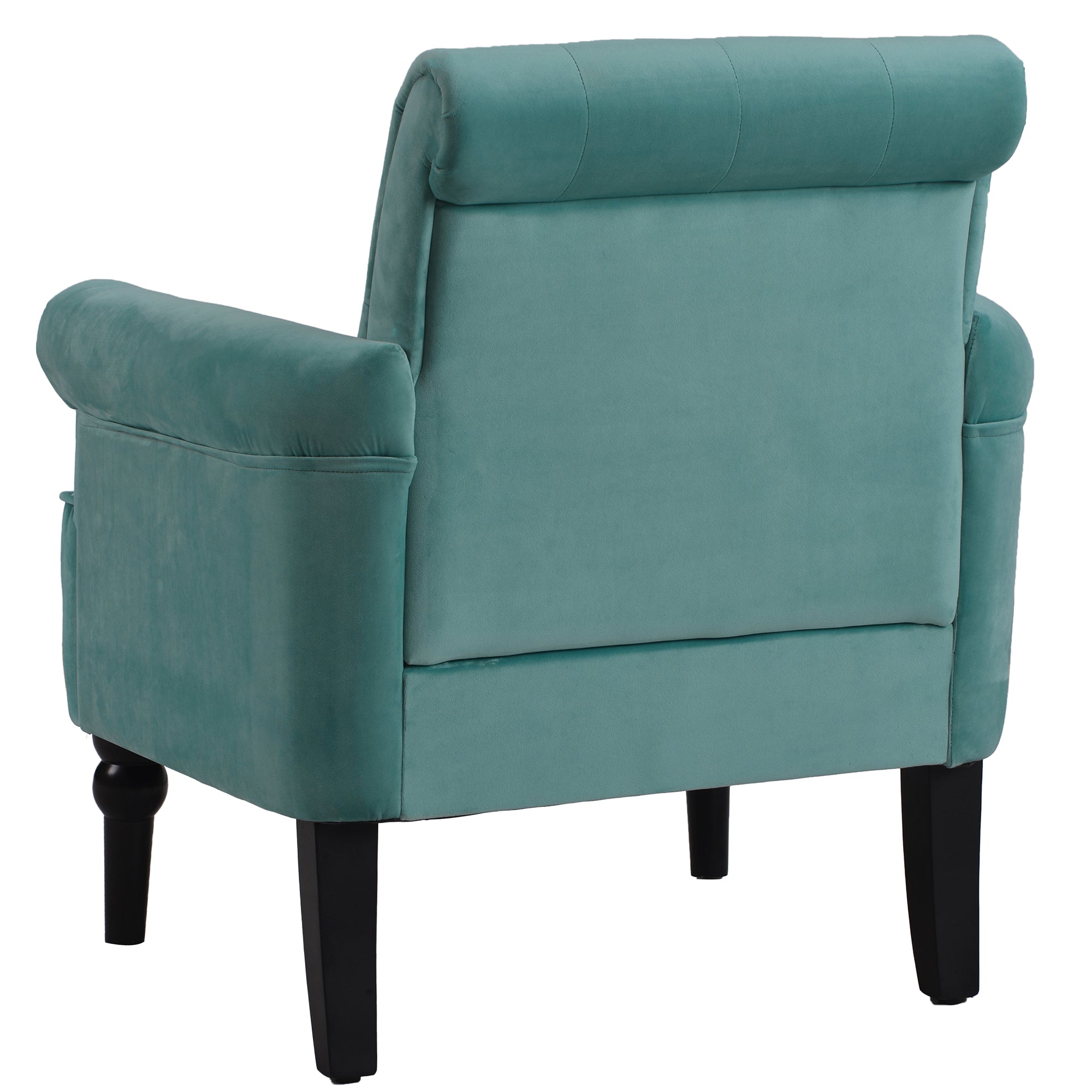26" Wide Tufted Velvet Club Chair with Wood Legs