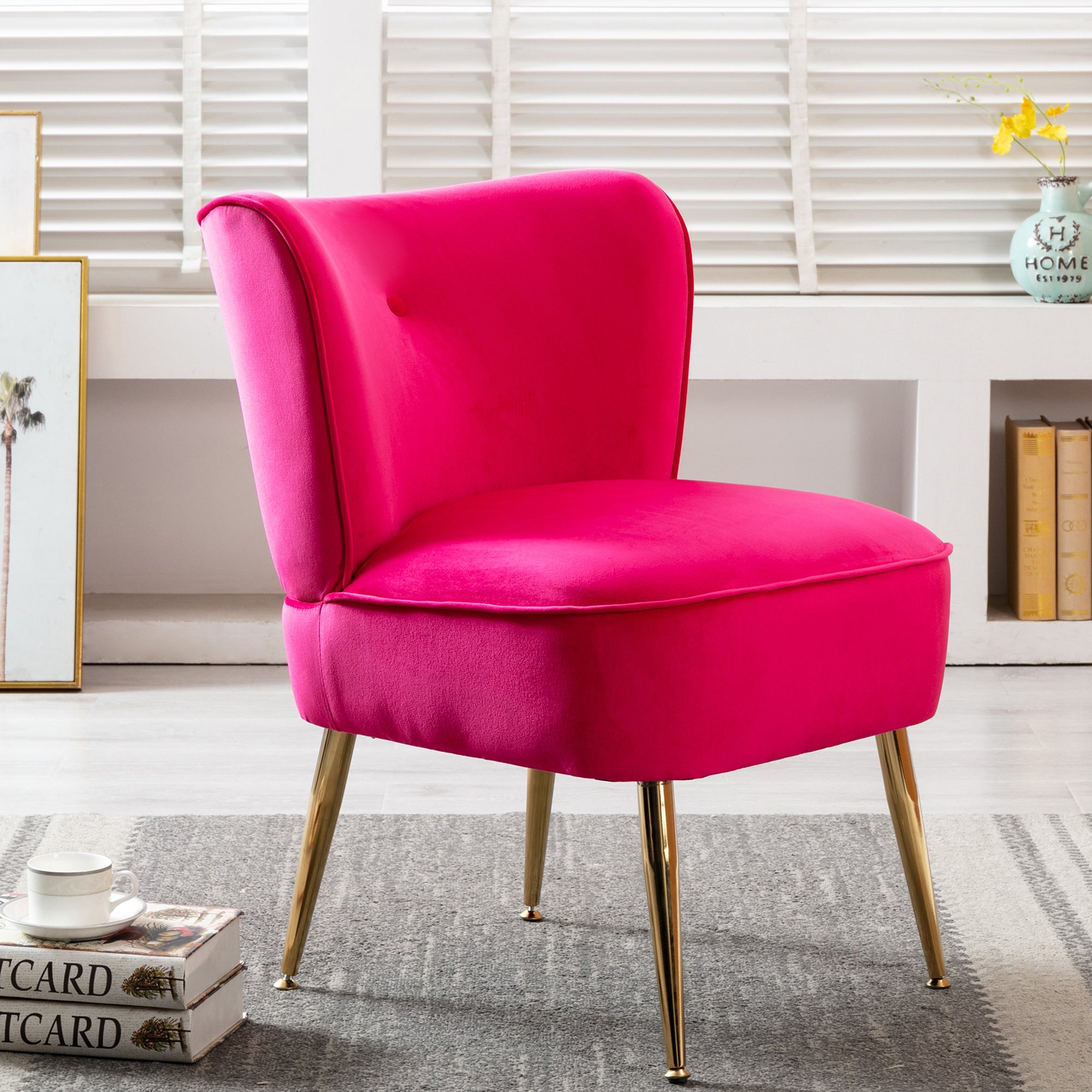 23" Wide Velvet Side Wingback Chair