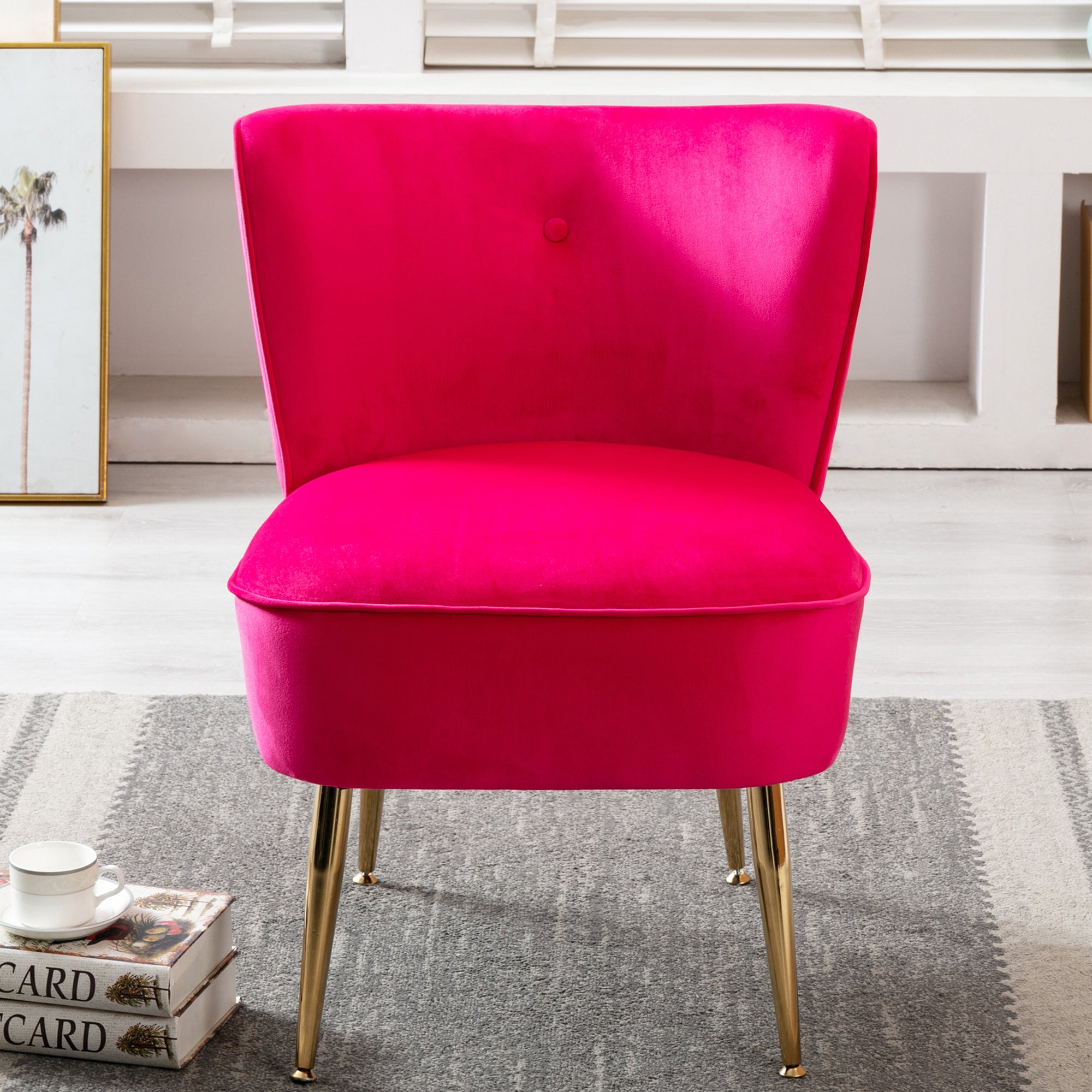 23" Wide Velvet Side Wingback Chair