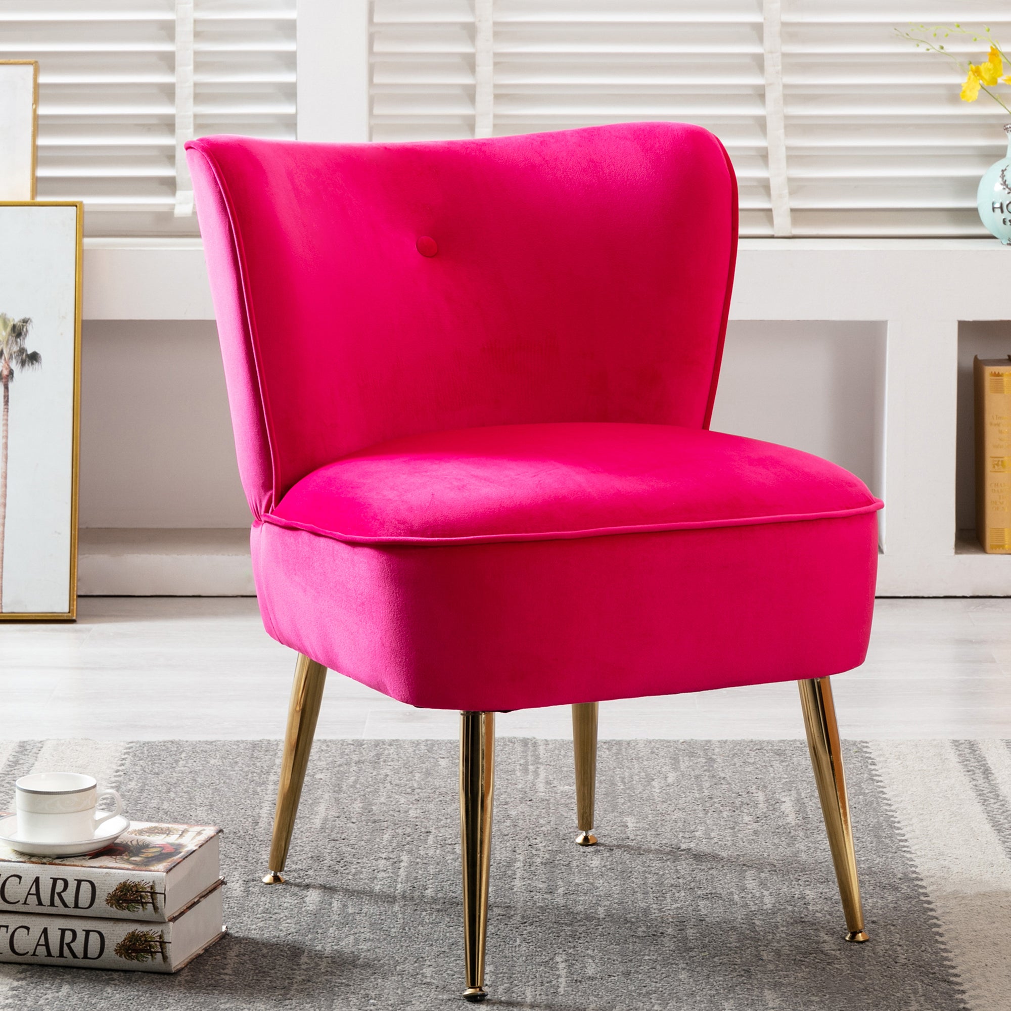 23" Wide Velvet Side Wingback Chair