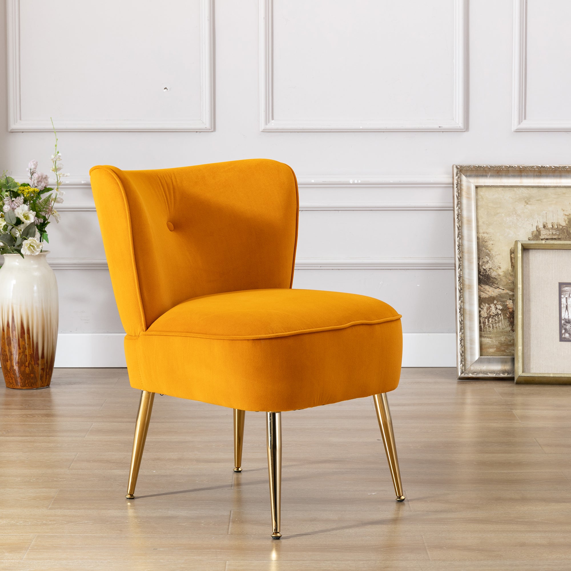 23" Wide Velvet Side Wingback Chair