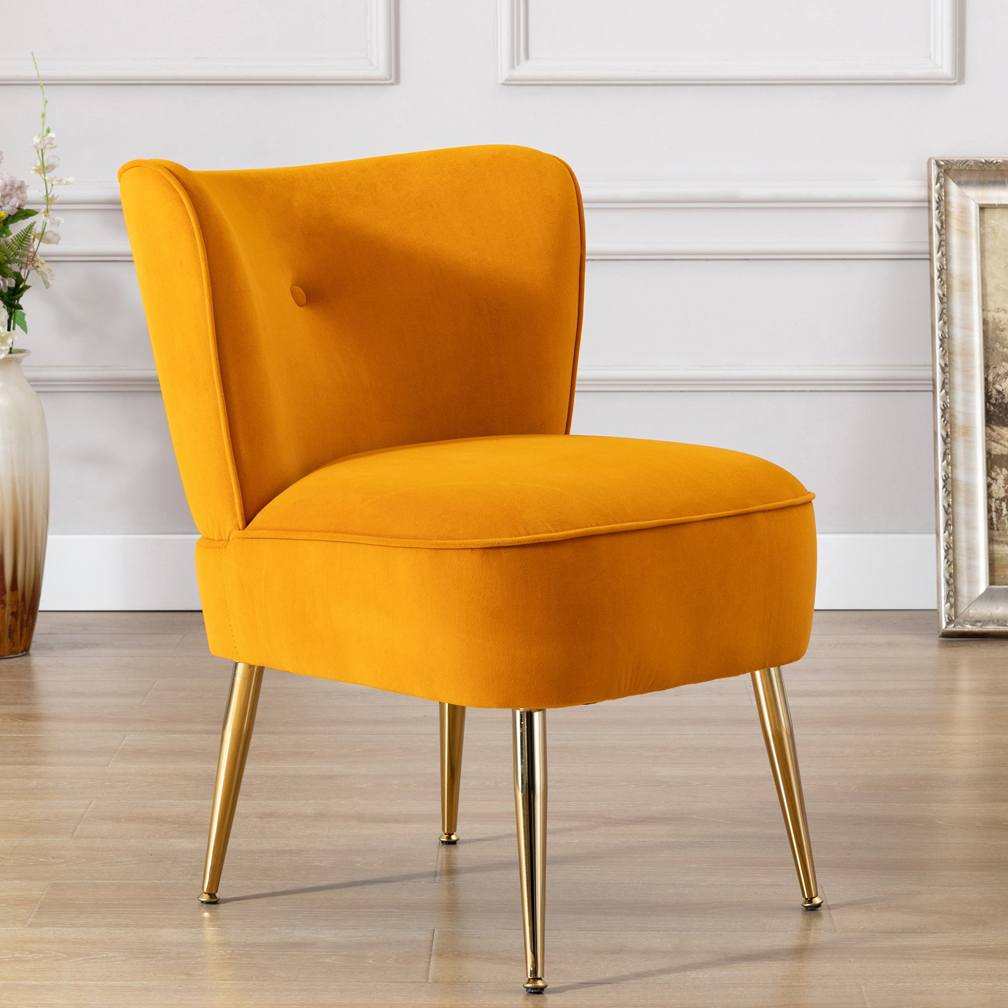 23" Wide Velvet Side Wingback Chair