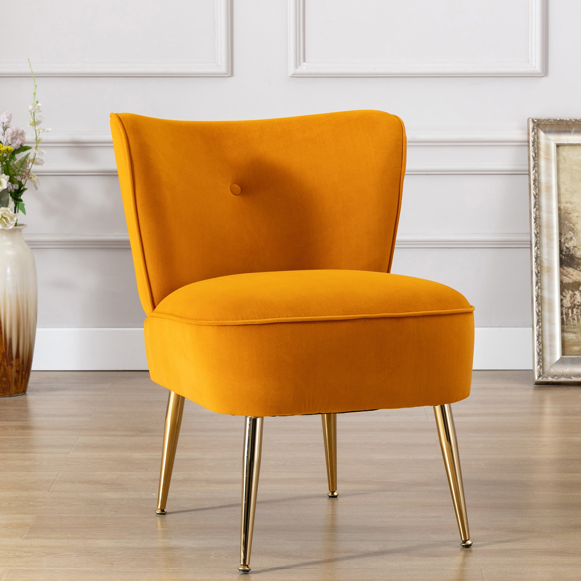 23" Wide Velvet Side Wingback Chair