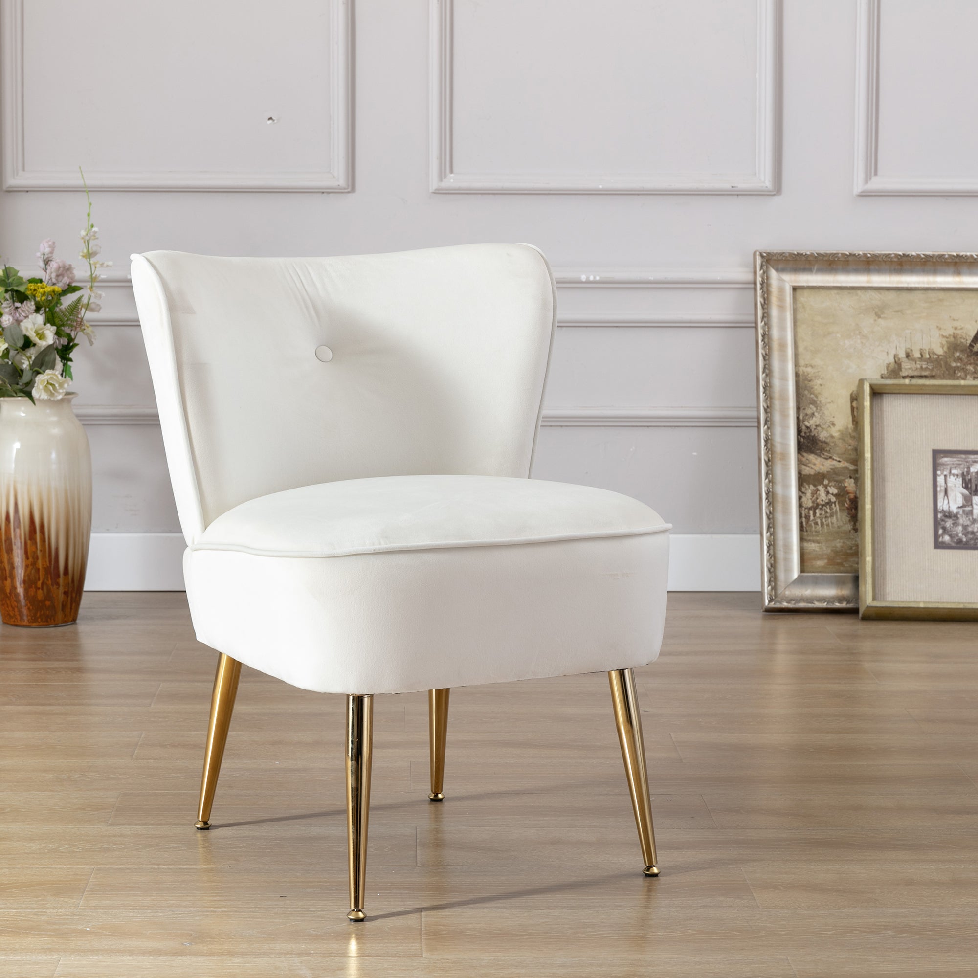 23" Wide Velvet Side Wingback Chair