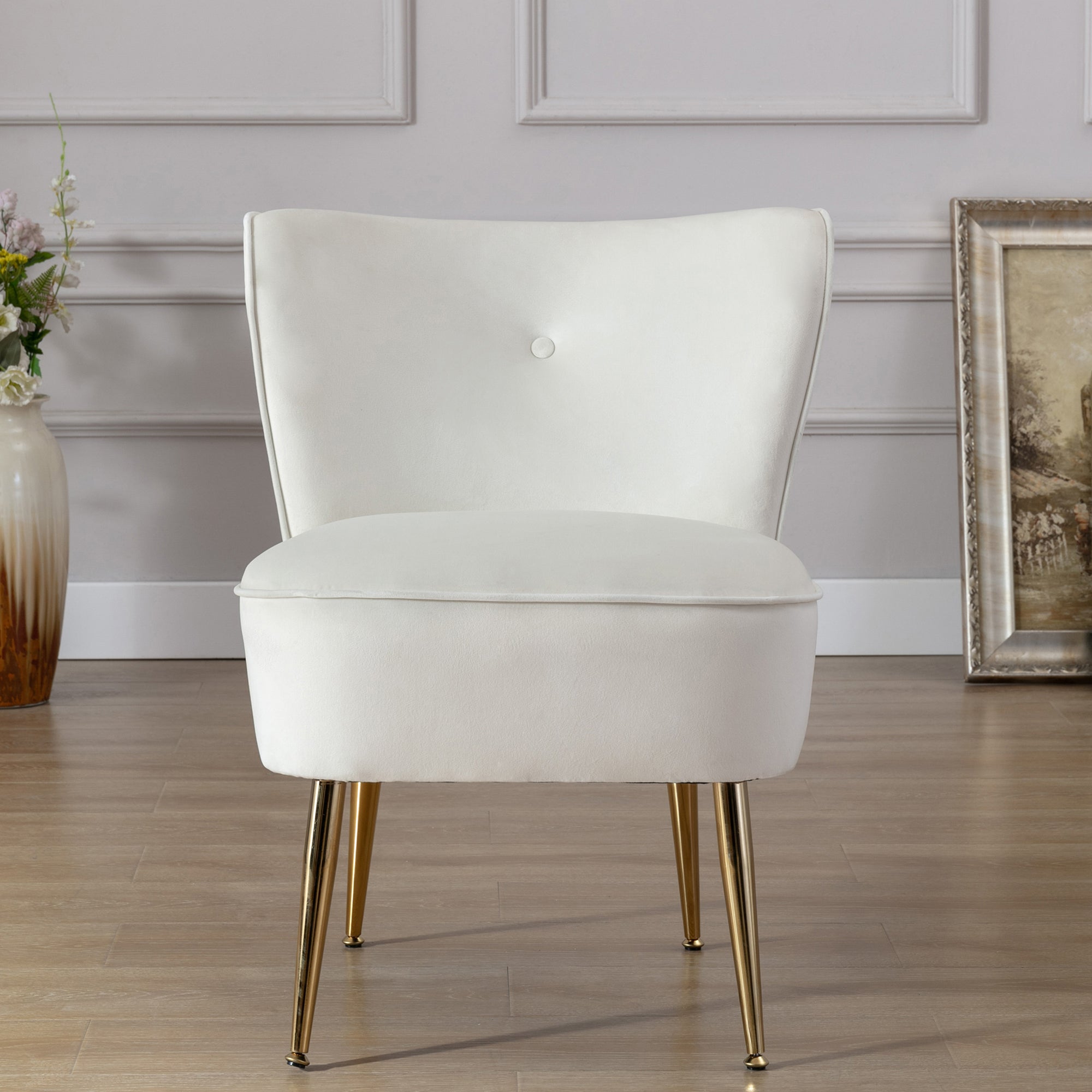23" Wide Velvet Side Wingback Chair