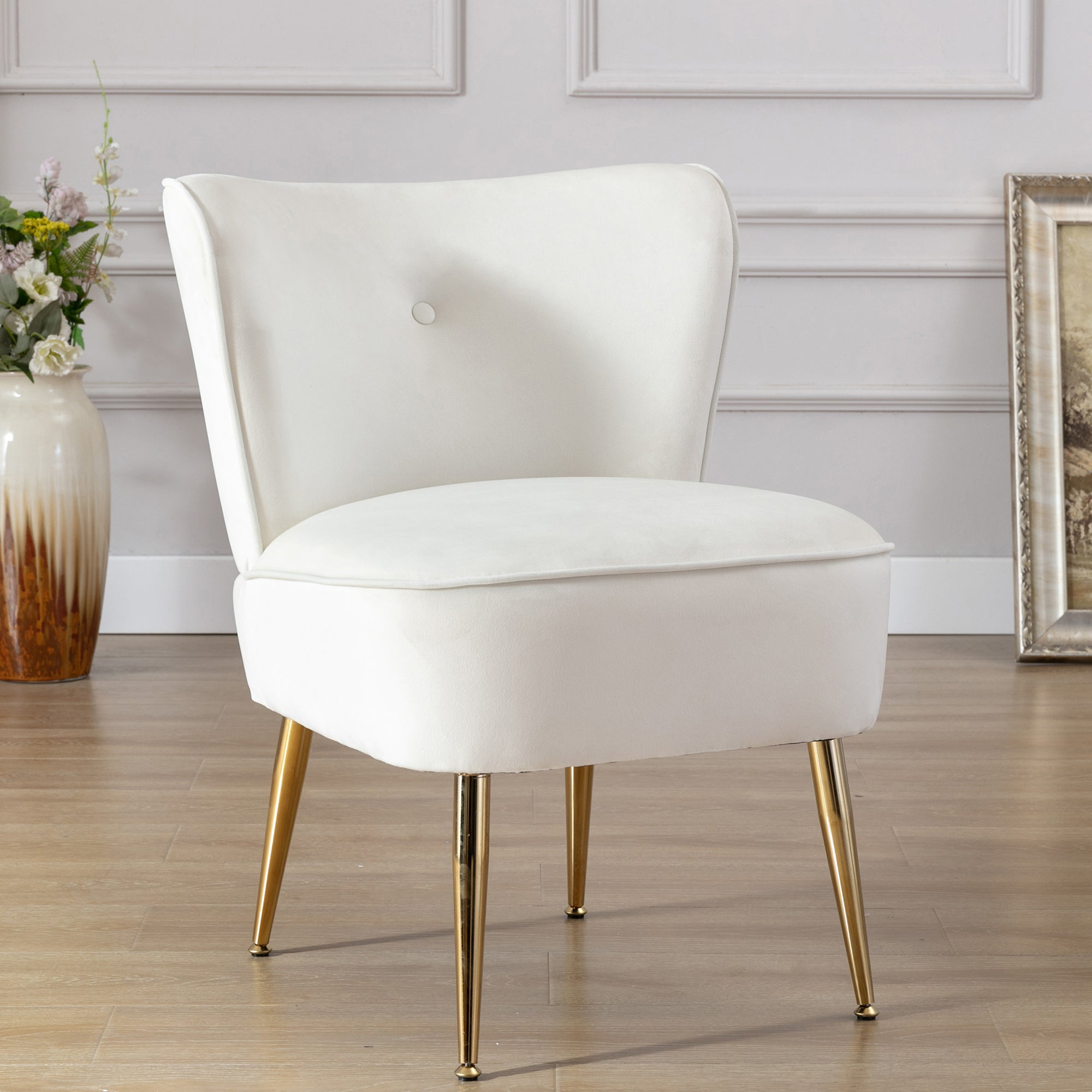 23" Wide Velvet Side Wingback Chair