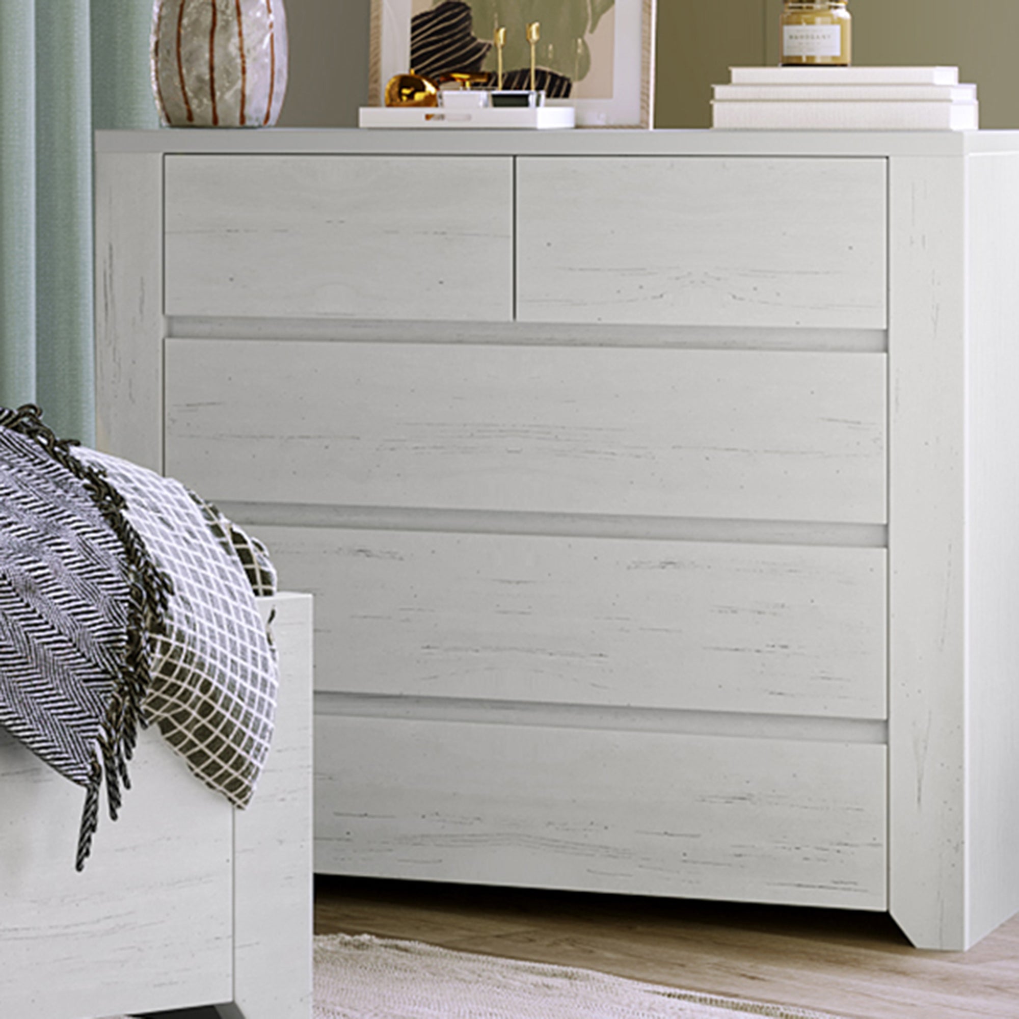 33"	Wood Accent Cabinet with 5 drawers