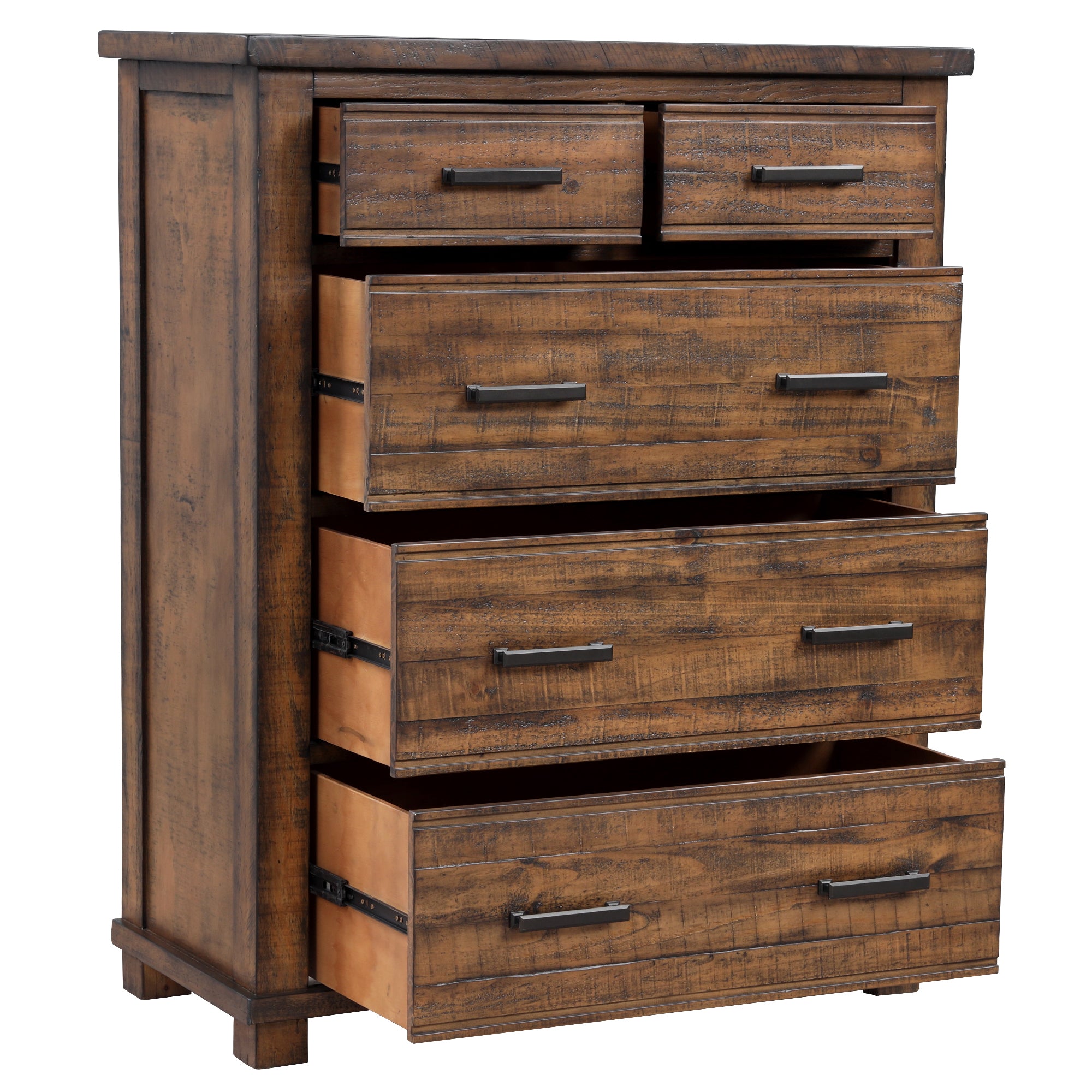 5 Drawers 40" W Solid Wood Chest in Natural