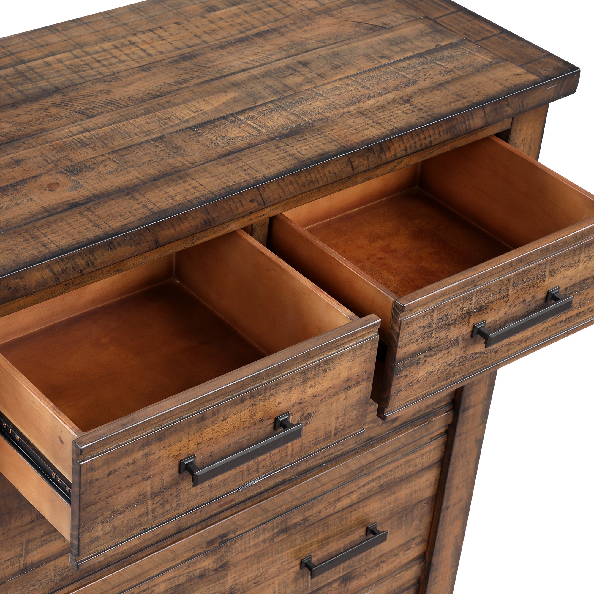 5 Drawers 40" W Solid Wood Chest in Natural
