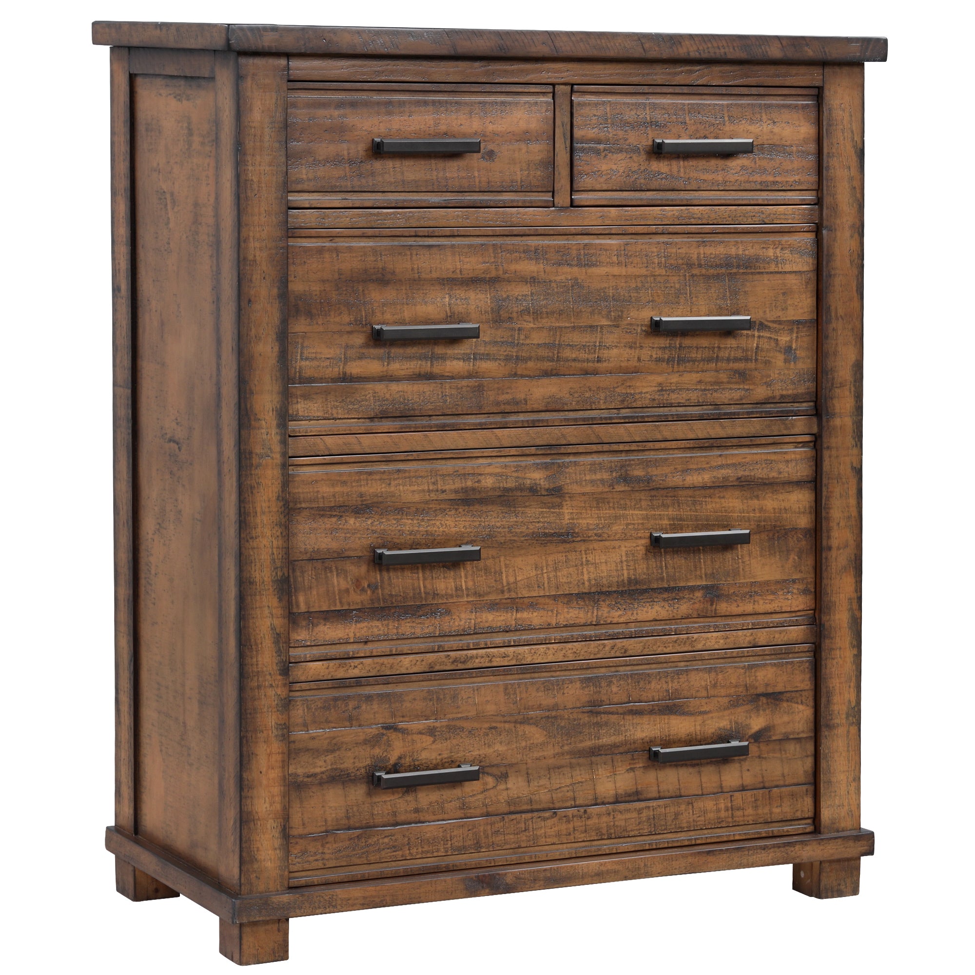 5 Drawers 40" W Solid Wood Chest in Natural
