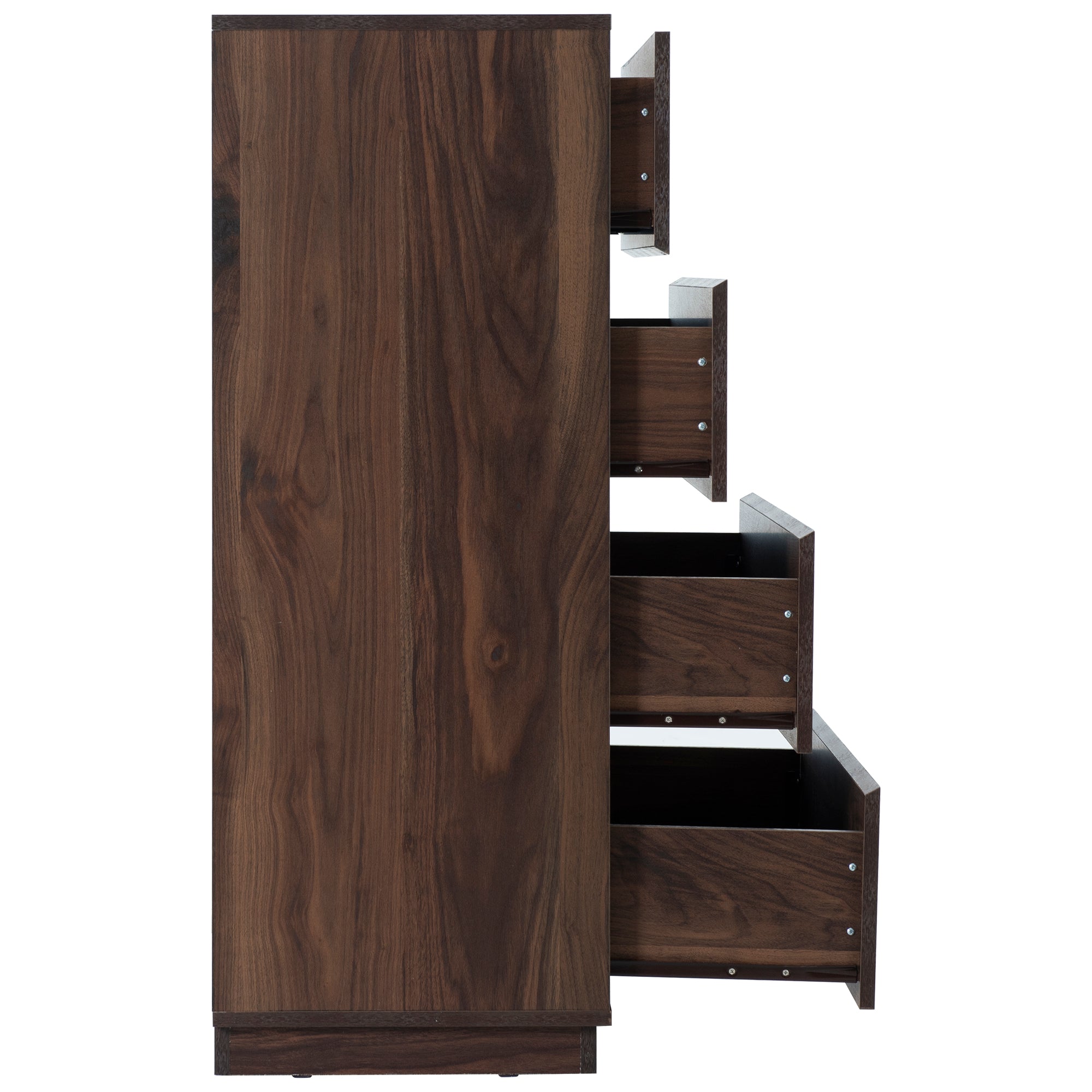 4 Drawers 31" W Wood Chest in Dark Walnut