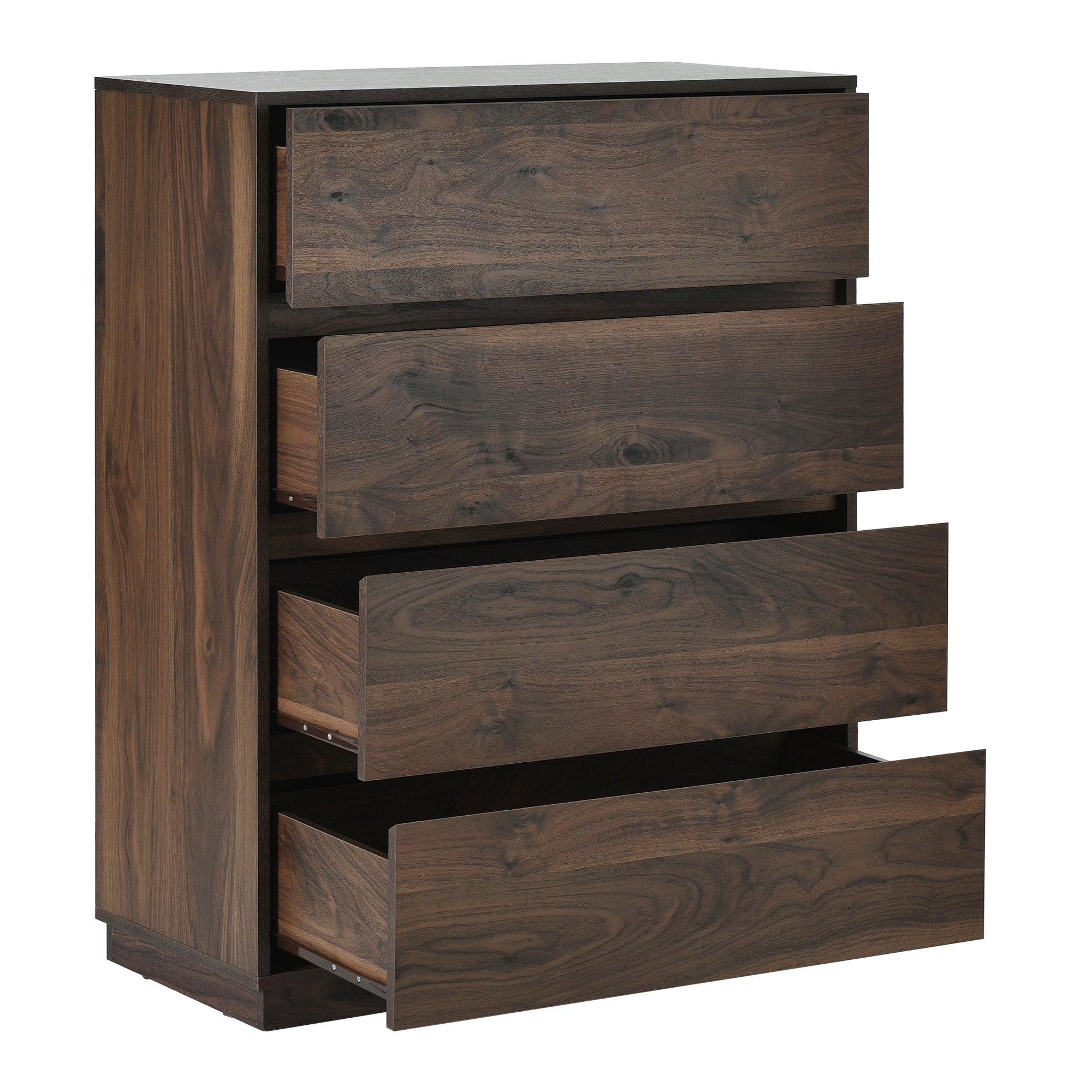 4 Drawers 31" W Wood Chest in Dark Walnut