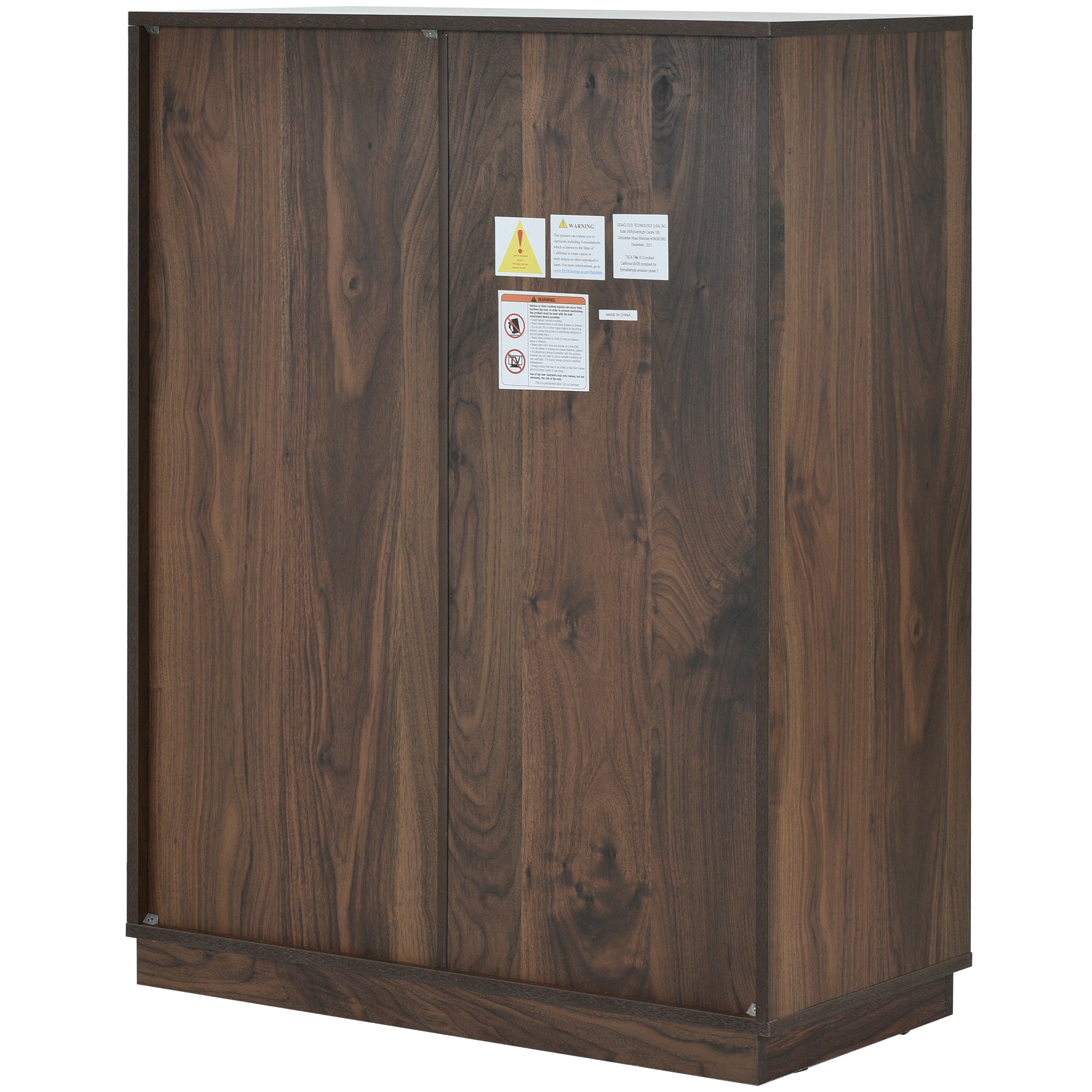 4 Drawers 31" W Wood Chest in Dark Walnut