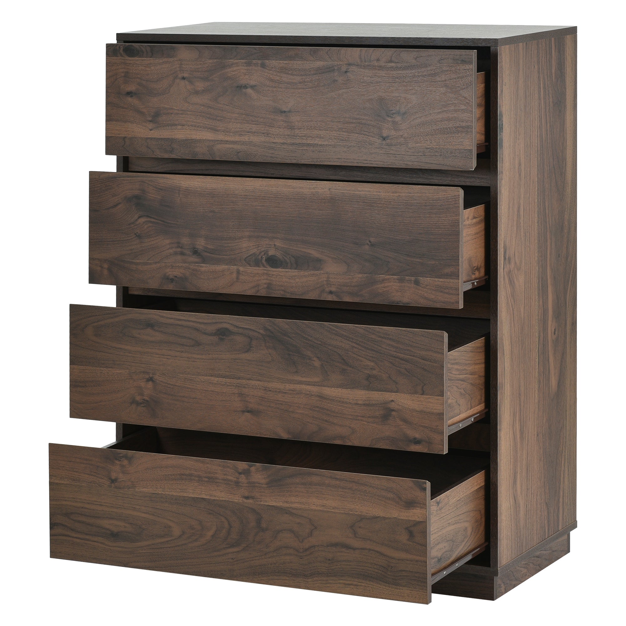 4 Drawers 31" W Wood Chest in Dark Walnut