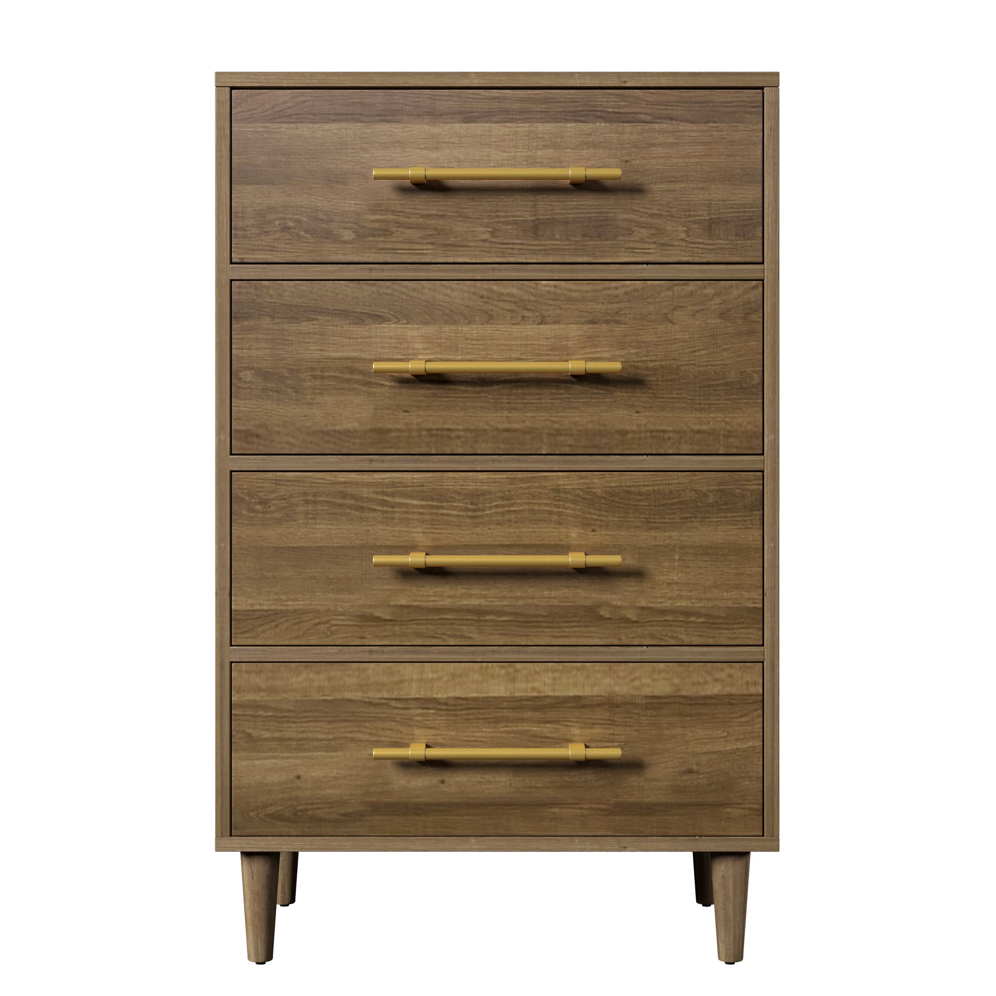 4 Drawers 30" W Wood Chest in Natural Walnut