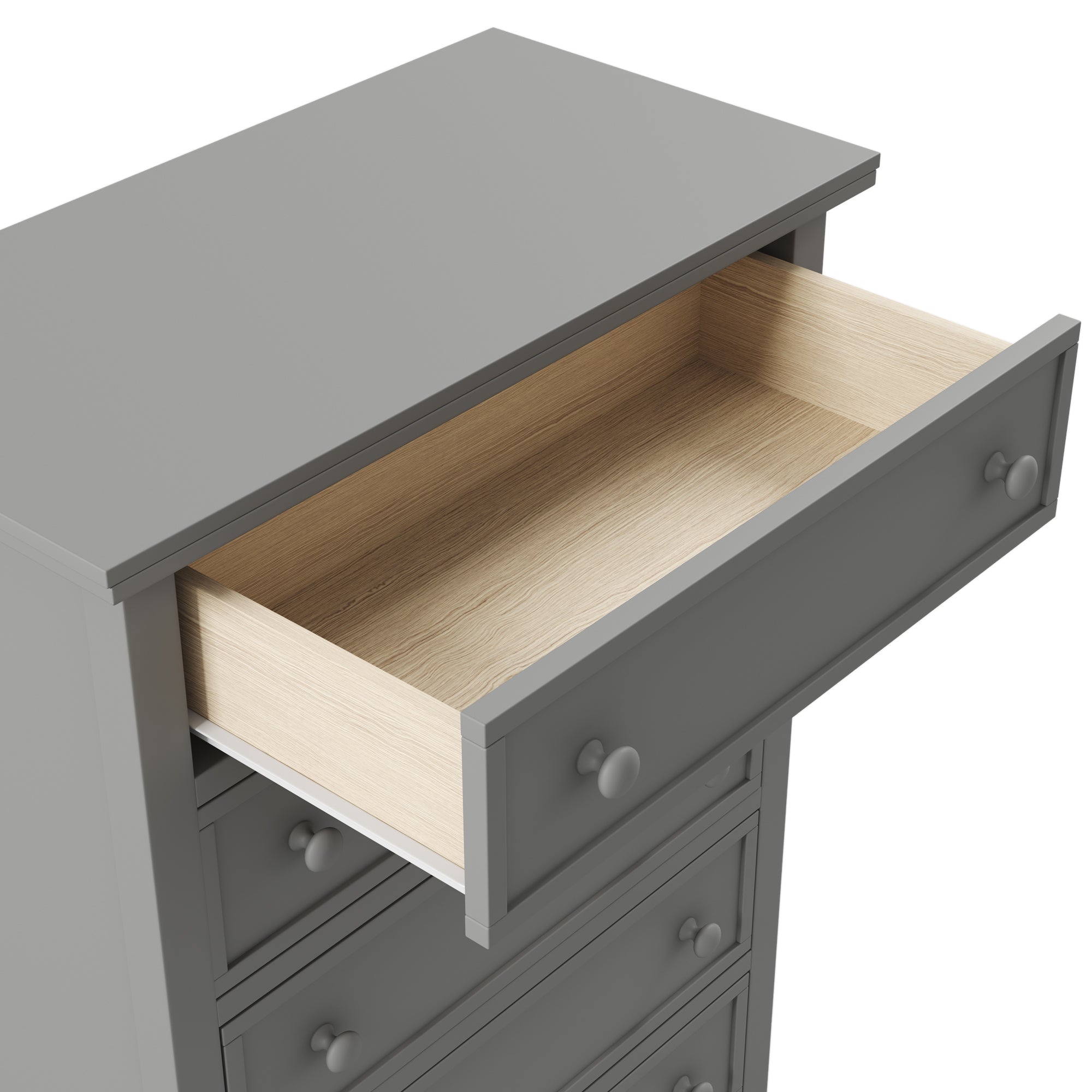 5-Drawer 36" W Solid Wood Chest in Gray