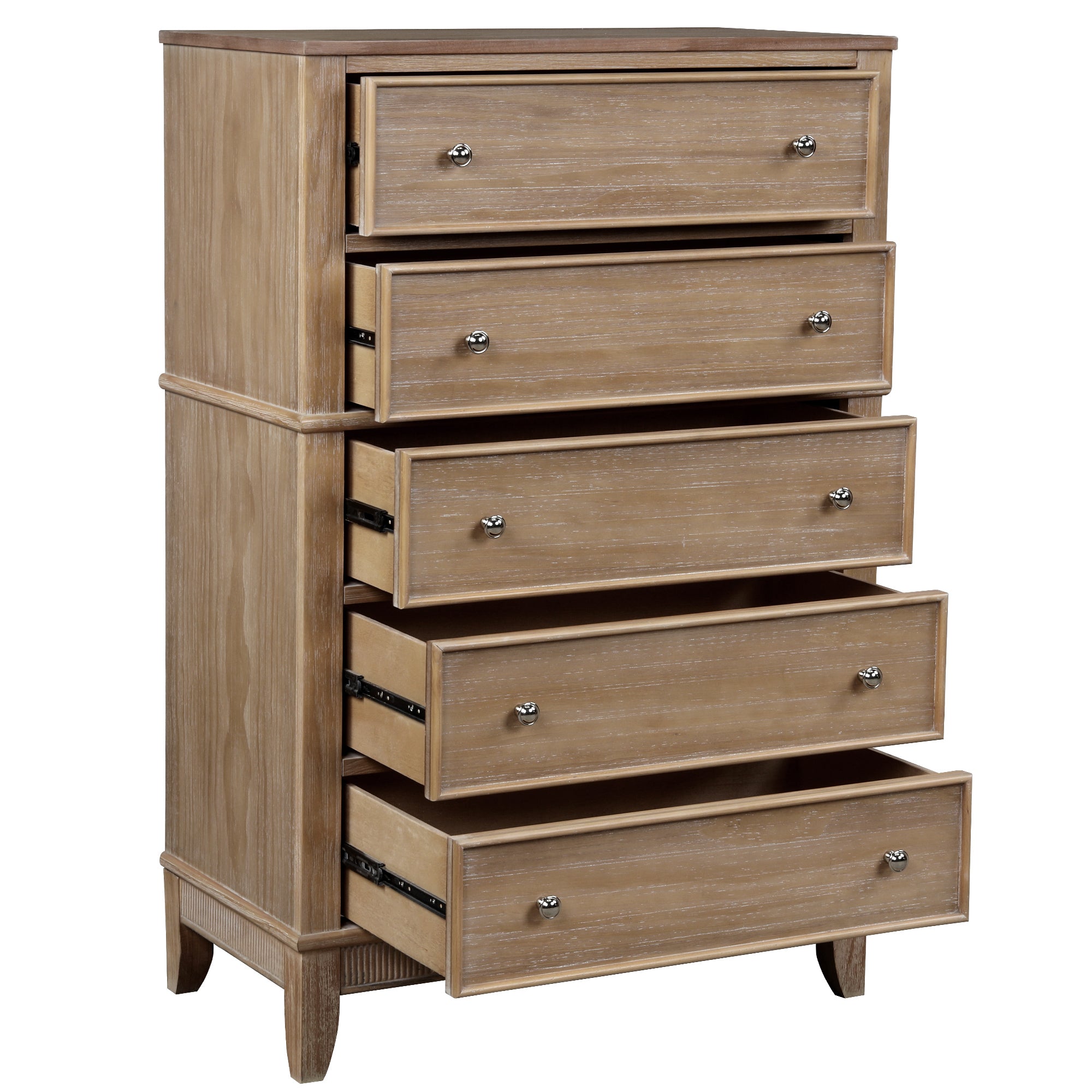 5-Drawer 29" W Solid Wood Chest in Natural