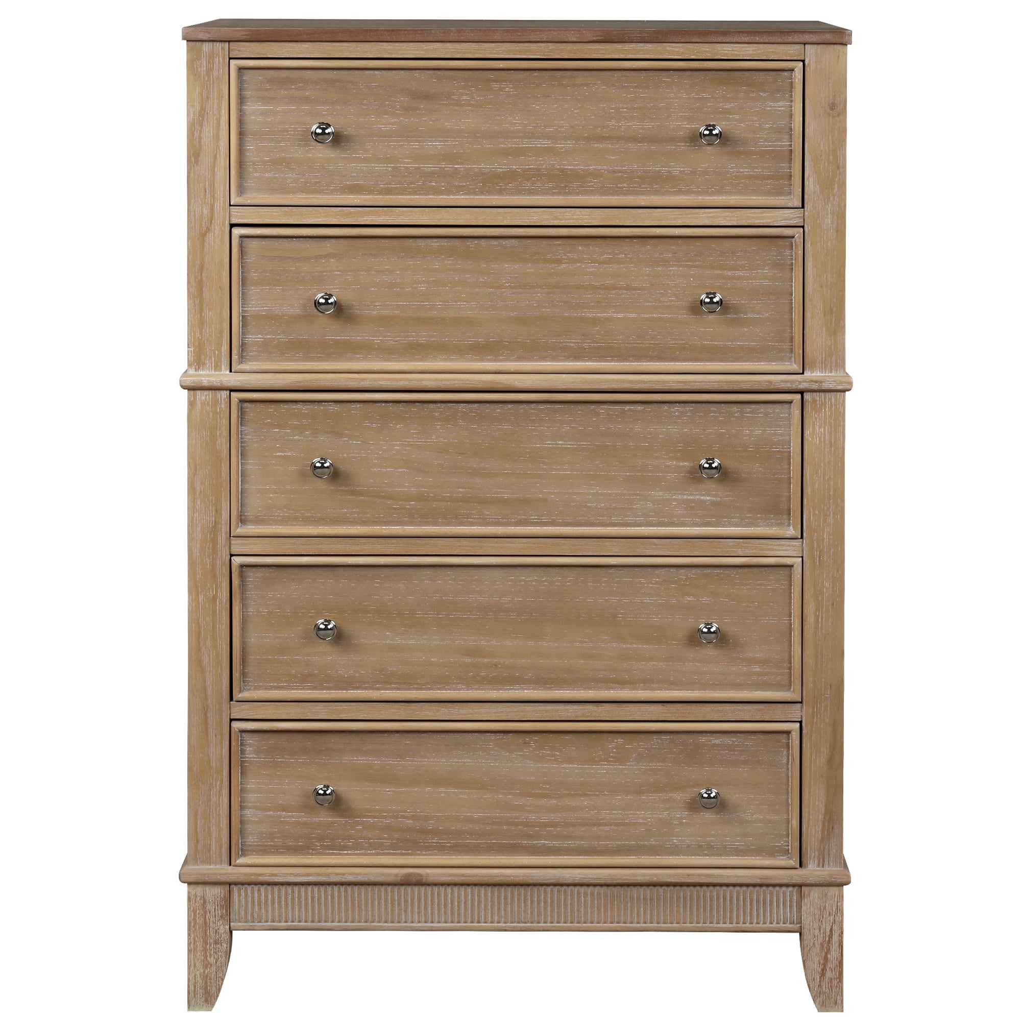 5-Drawer 29" W Solid Wood Chest in Natural