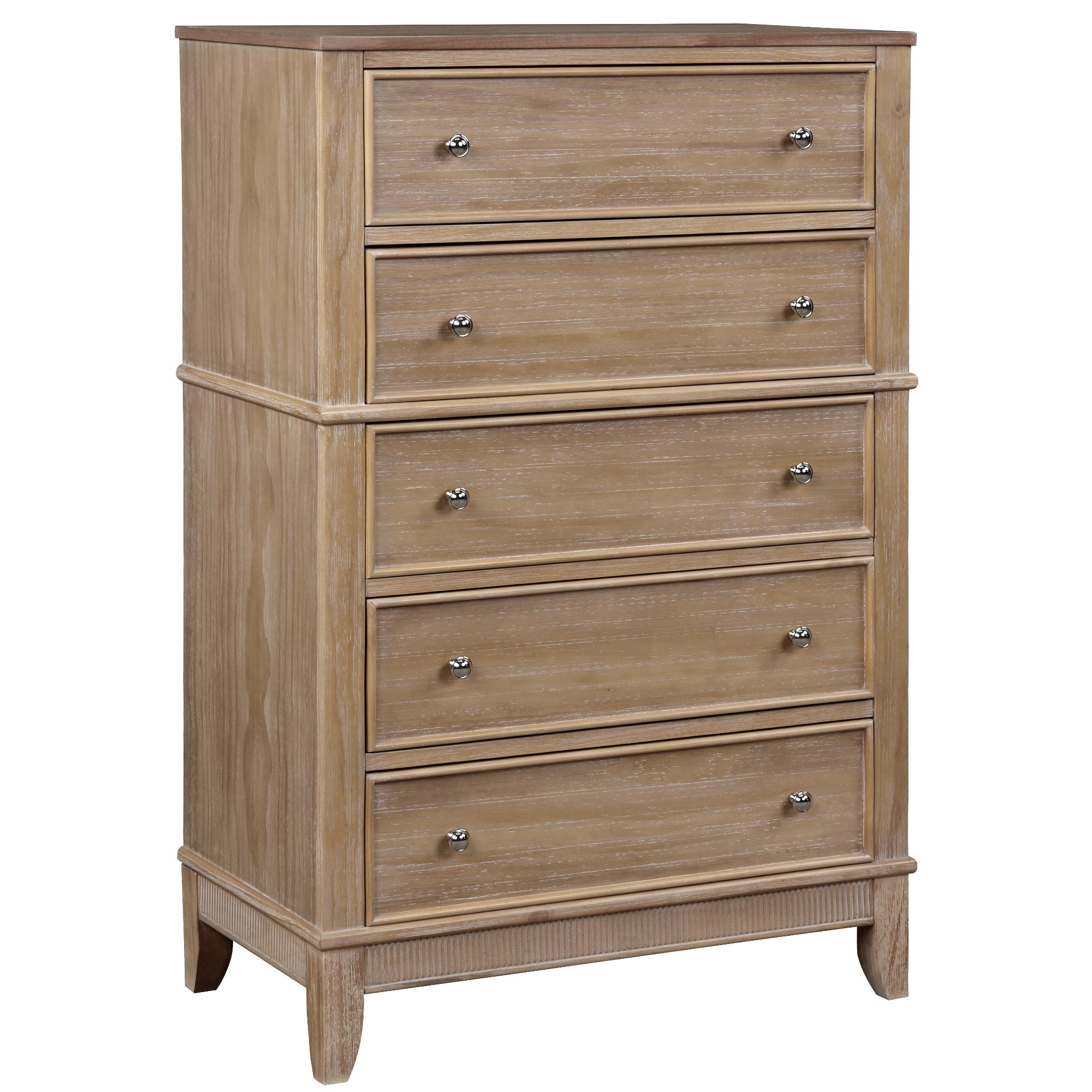 5-Drawer 29" W Solid Wood Chest in Natural