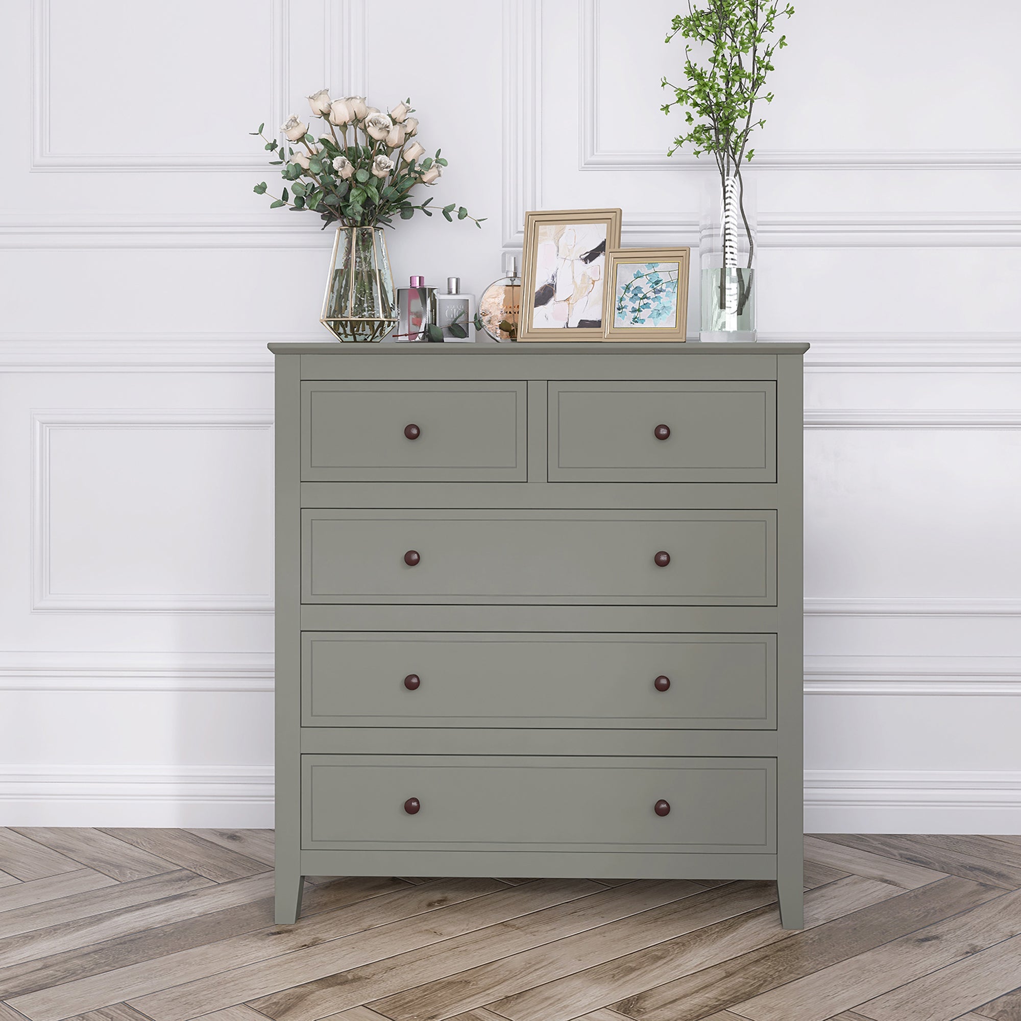5-Drawer 33" W Solid Wood Chest