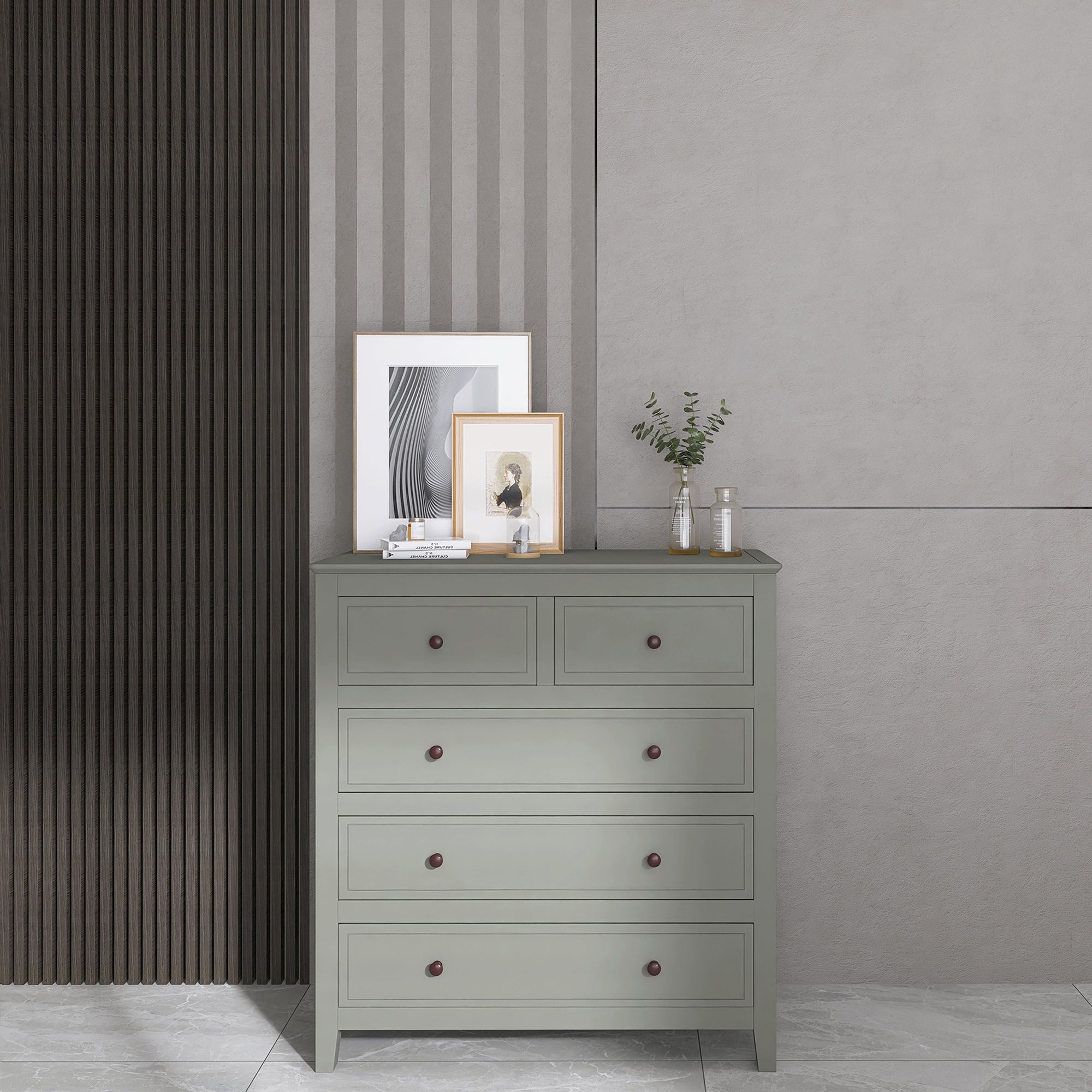 5-Drawer 33" W Solid Wood Chest