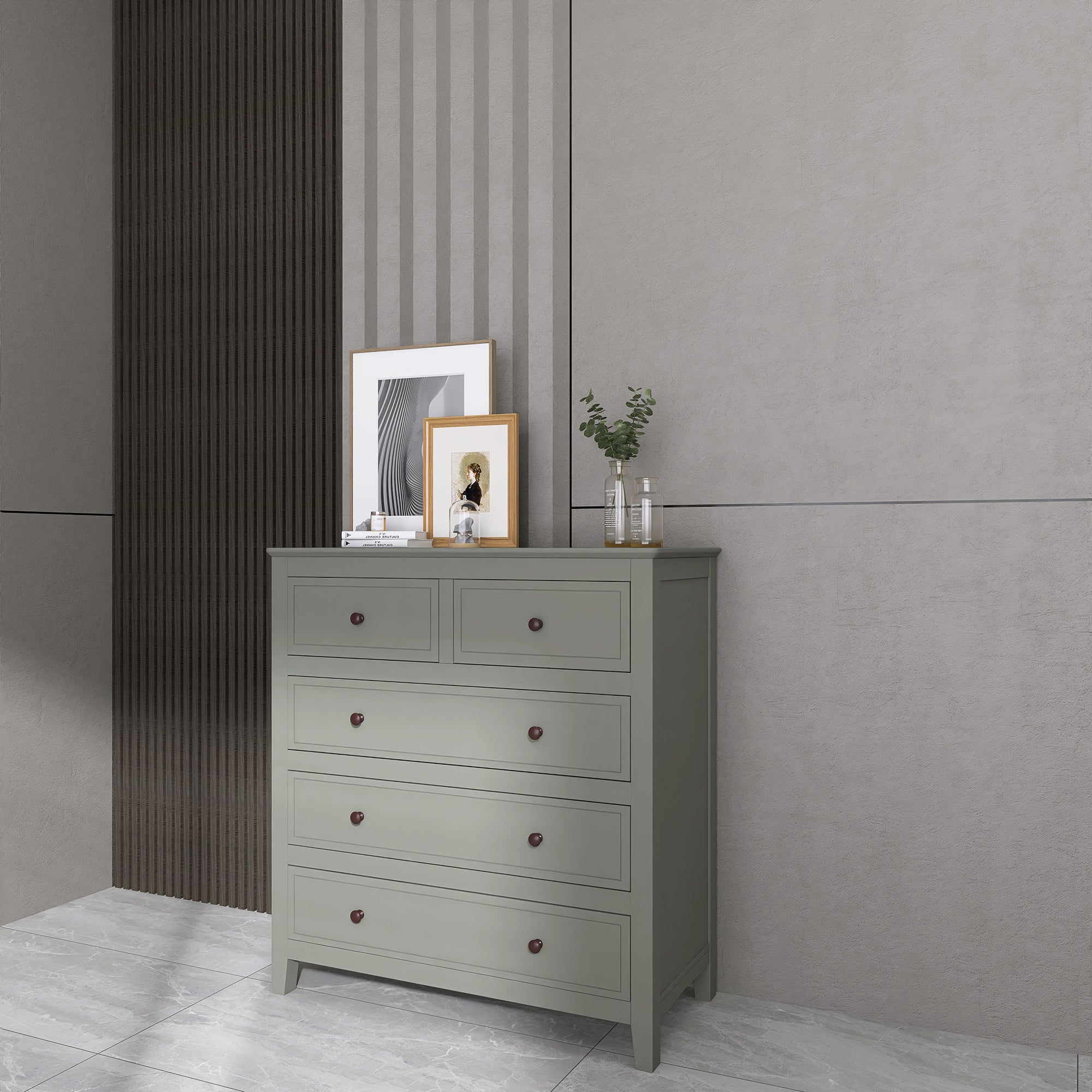5-Drawer 33" W Solid Wood Chest