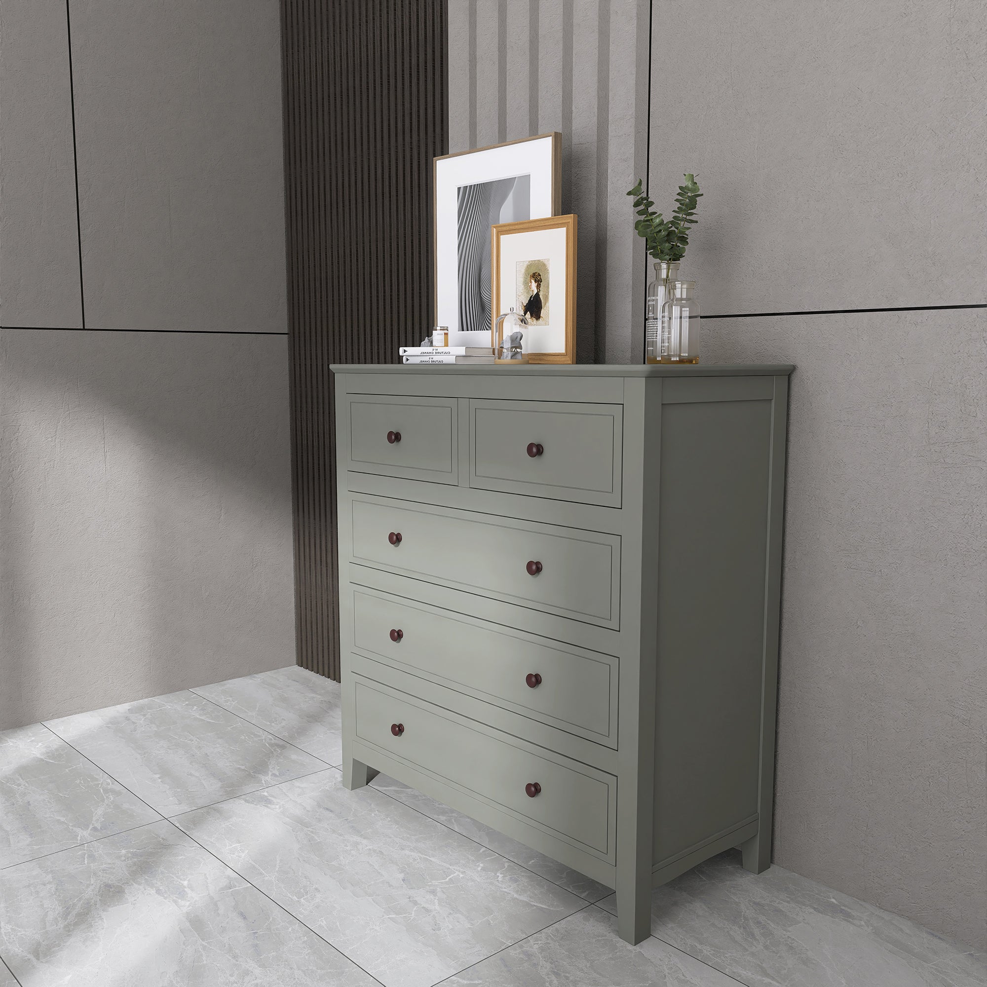 5-Drawer 33" W Solid Wood Chest