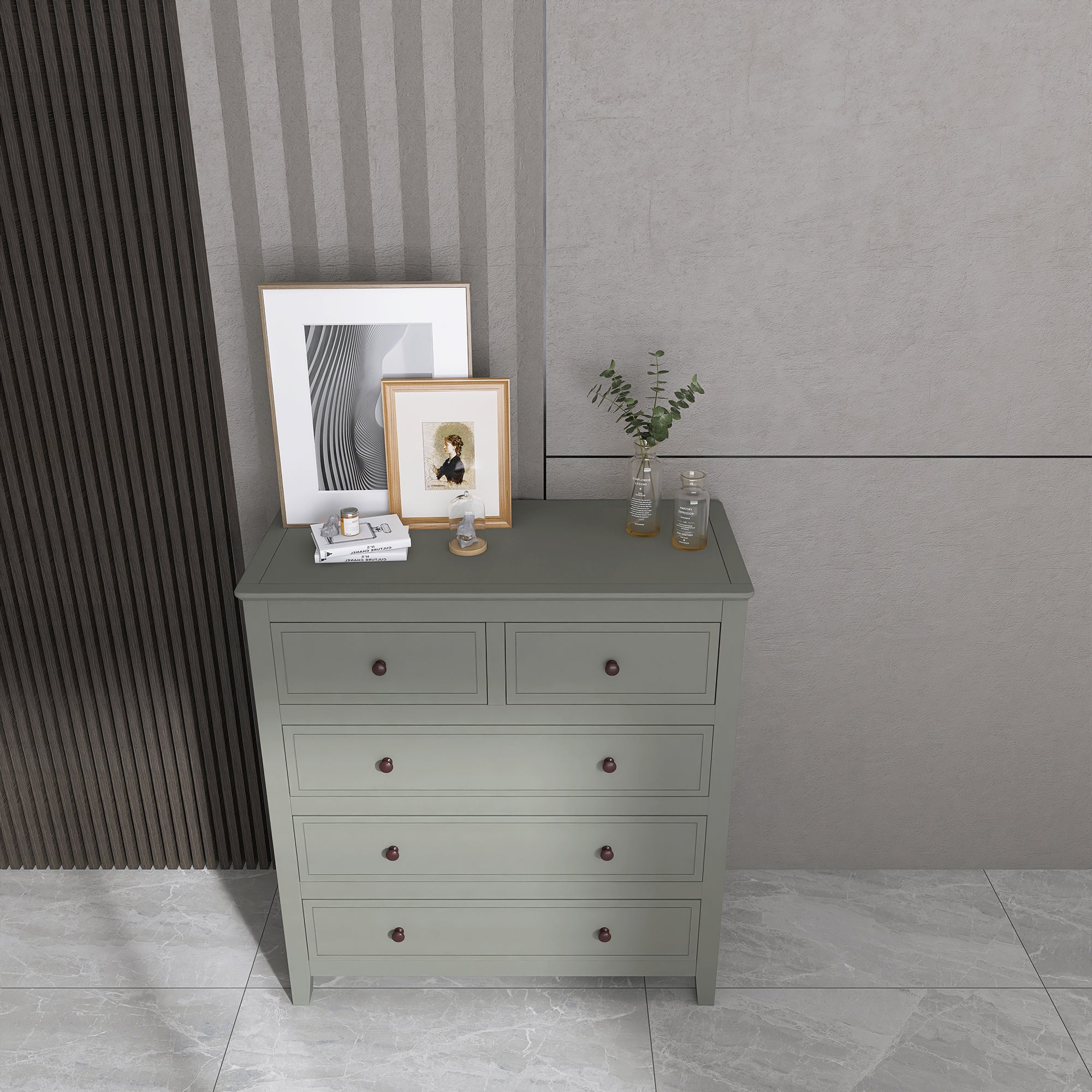 5-Drawer 33" W Solid Wood Chest