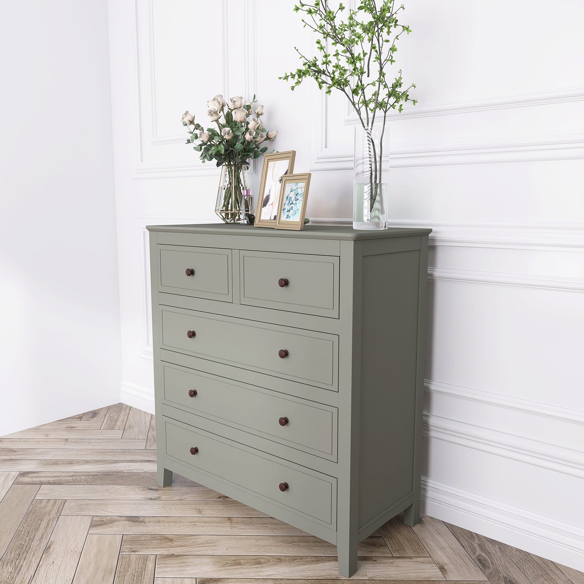 5-Drawer 33" W Solid Wood Chest