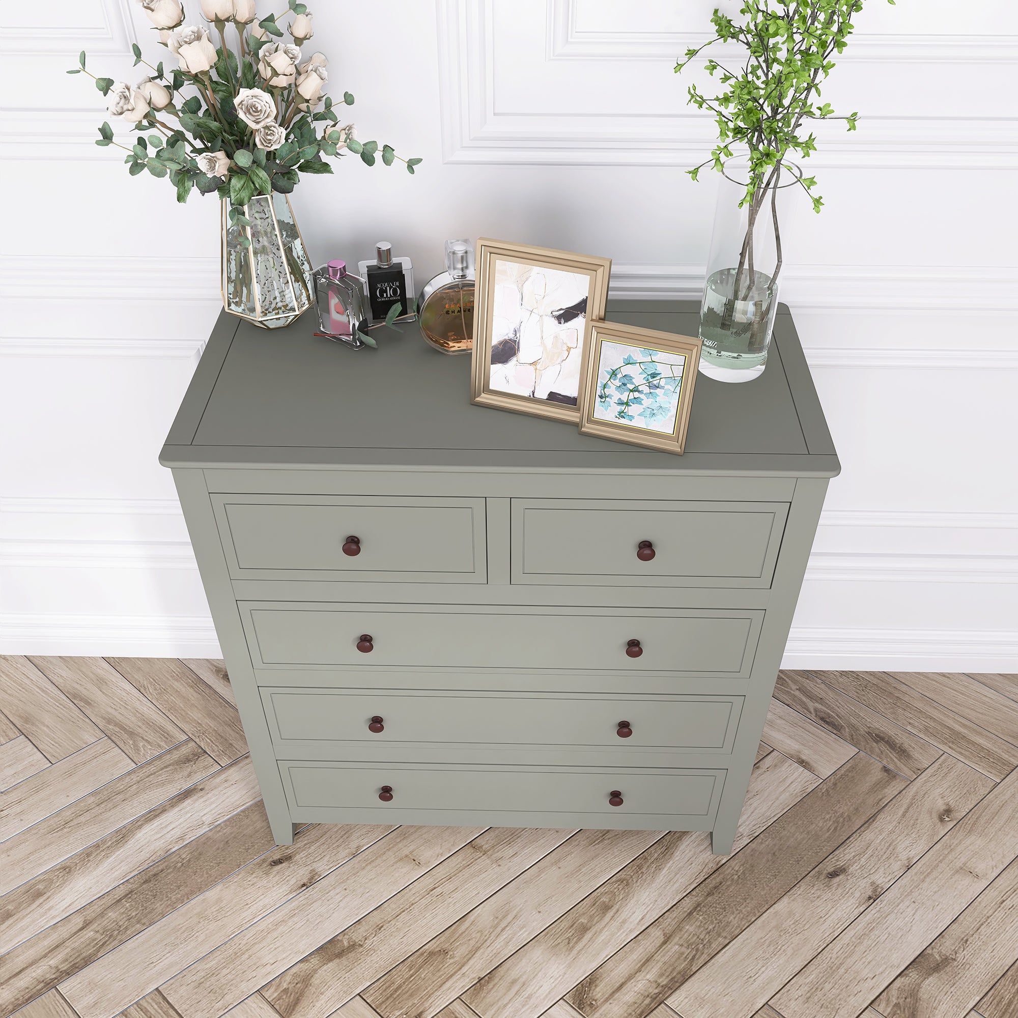 5-Drawer 33" W Solid Wood Chest