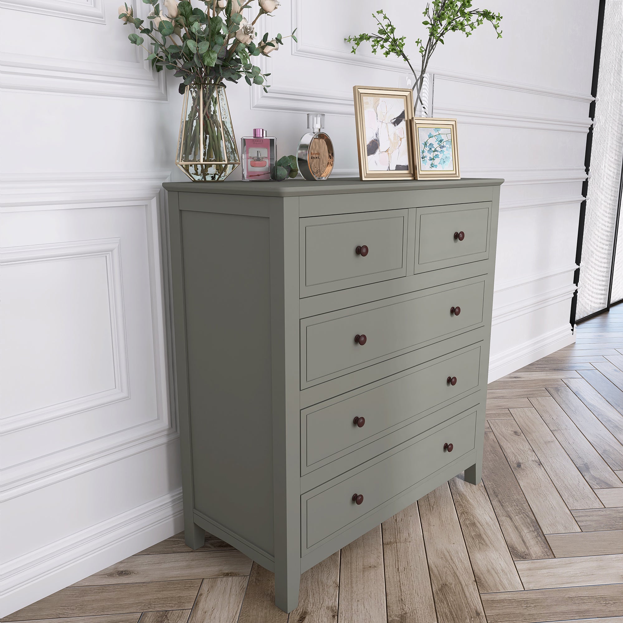 5-Drawer 33" W Solid Wood Chest