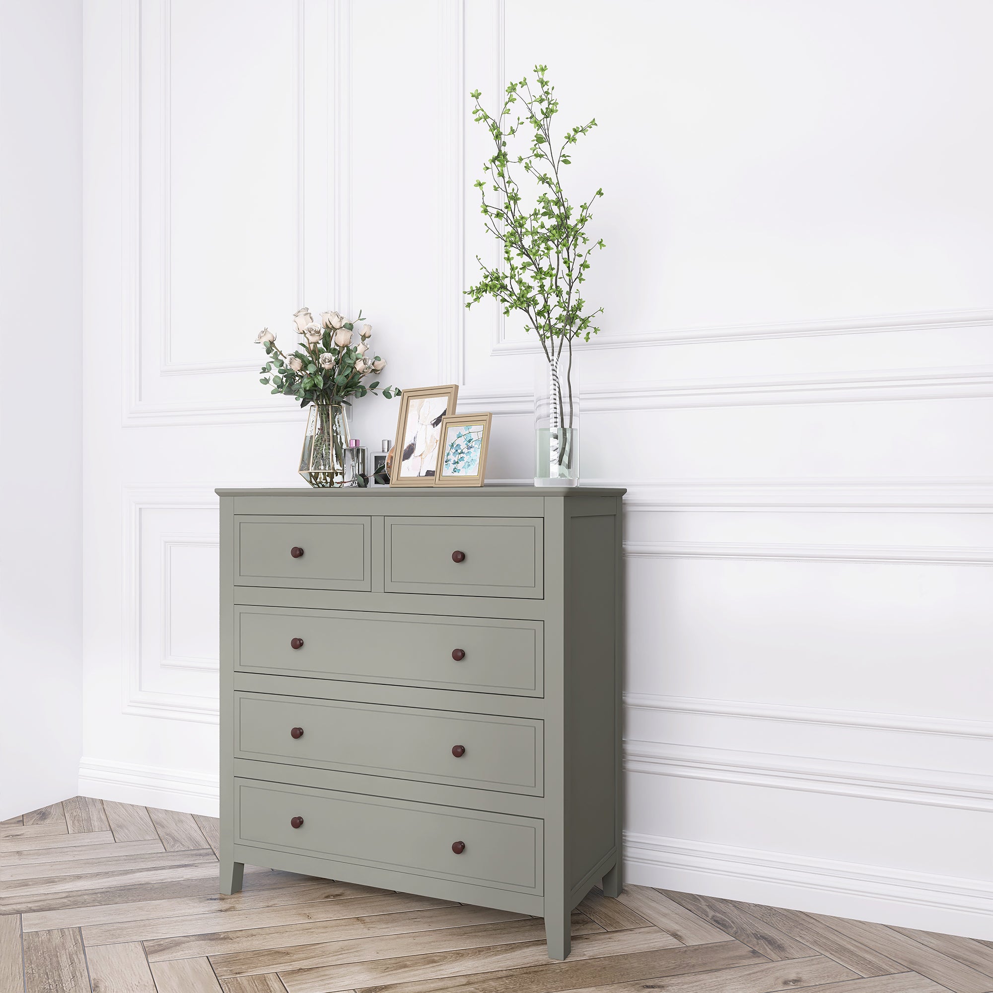 5-Drawer 33" W Solid Wood Chest