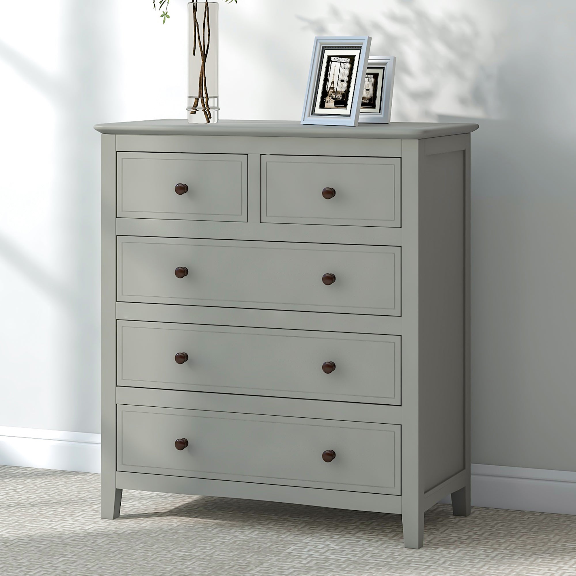5-Drawer 33" W Solid Wood Chest