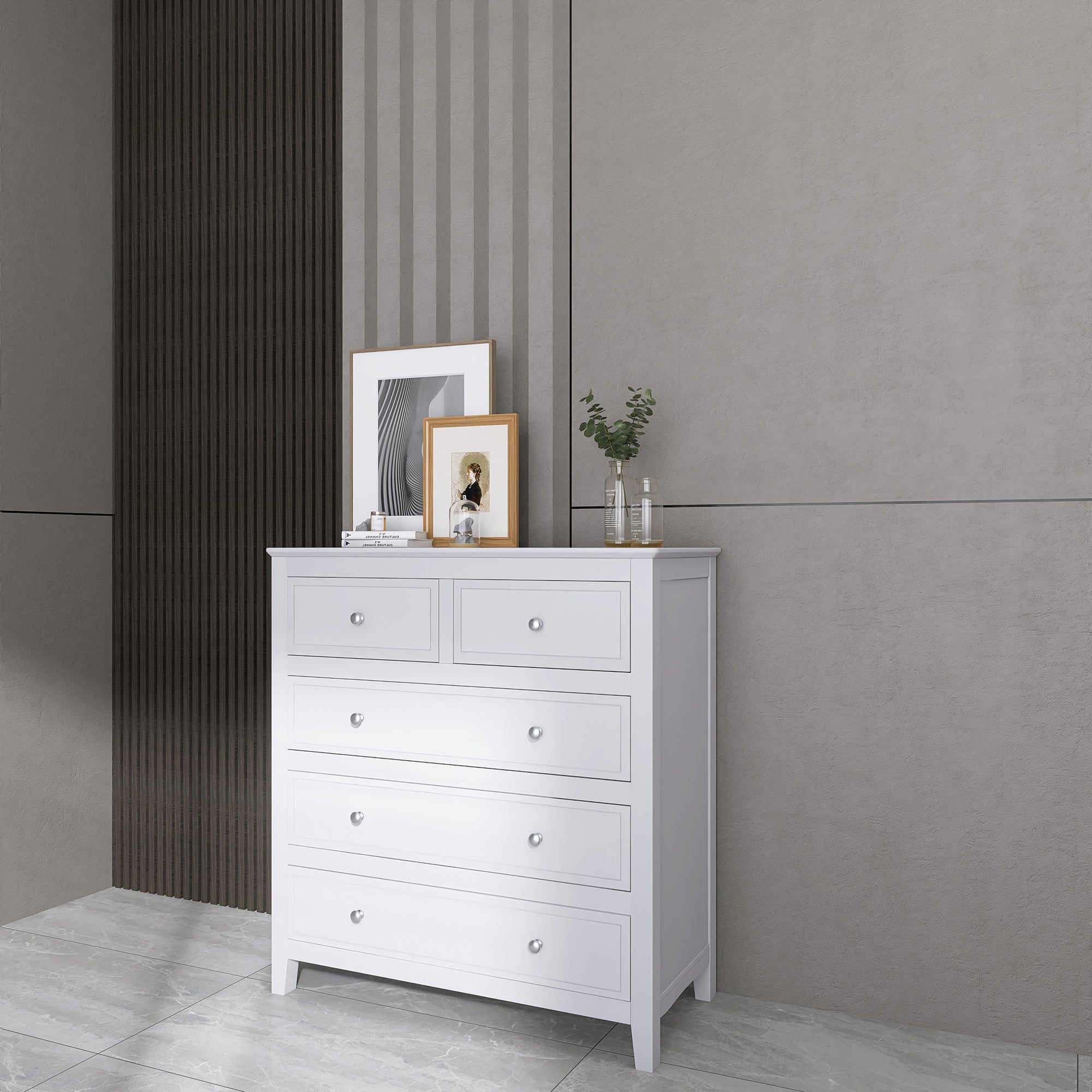 5-Drawer 33" W Solid Wood Chest